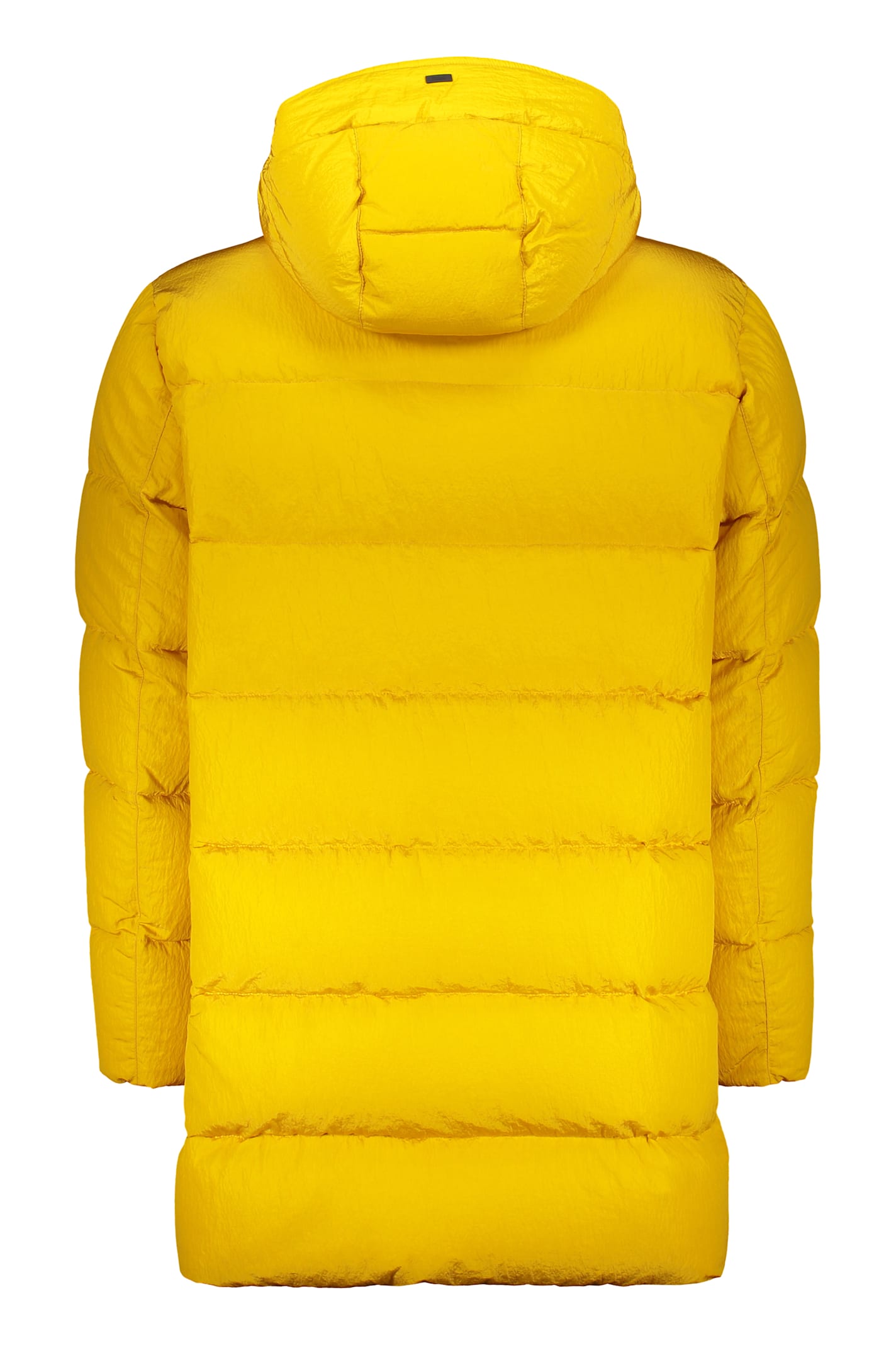 Herno Laminar Hooded Down Jacket In Yellow