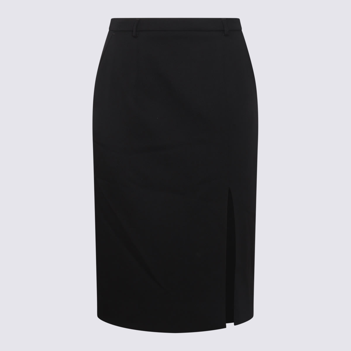 Shop Dolce & Gabbana Black Wool Mini Skirt