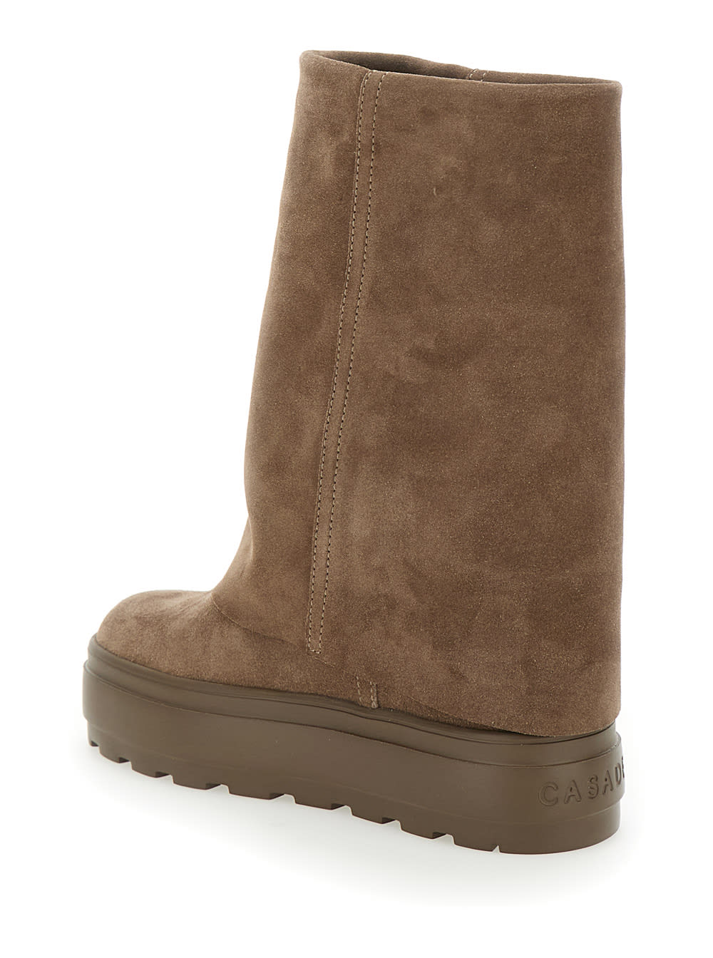 Shop Casadei New Double Face Beige Reversible Boots In Suede Woman