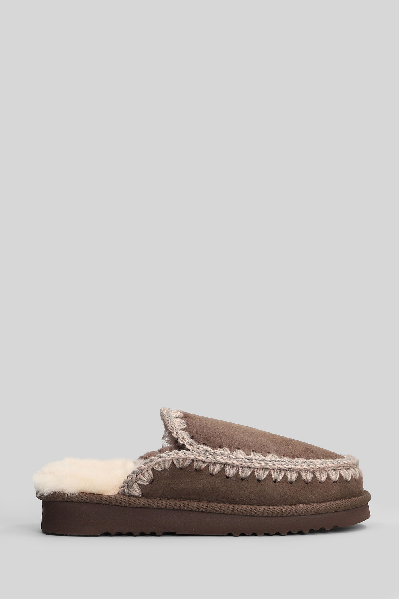 Mou Eskimo Slipper Slipper-mule In Brown Suede In Neutral