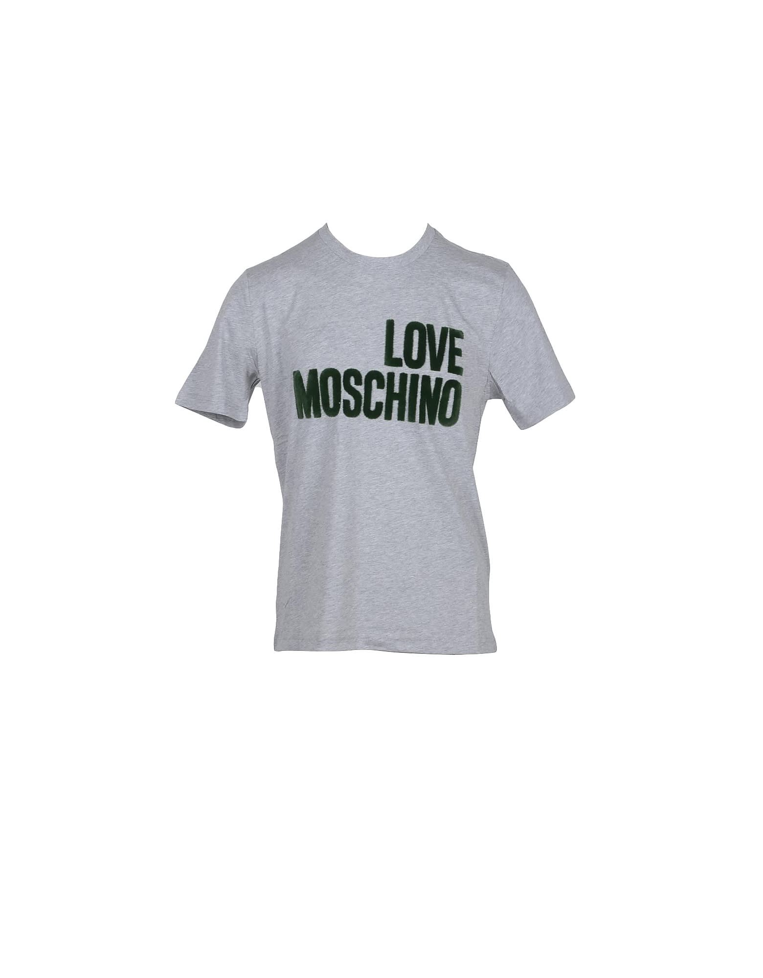 Love Moschino Love Moschio Melange Gray Cotton Mens T-shirt
