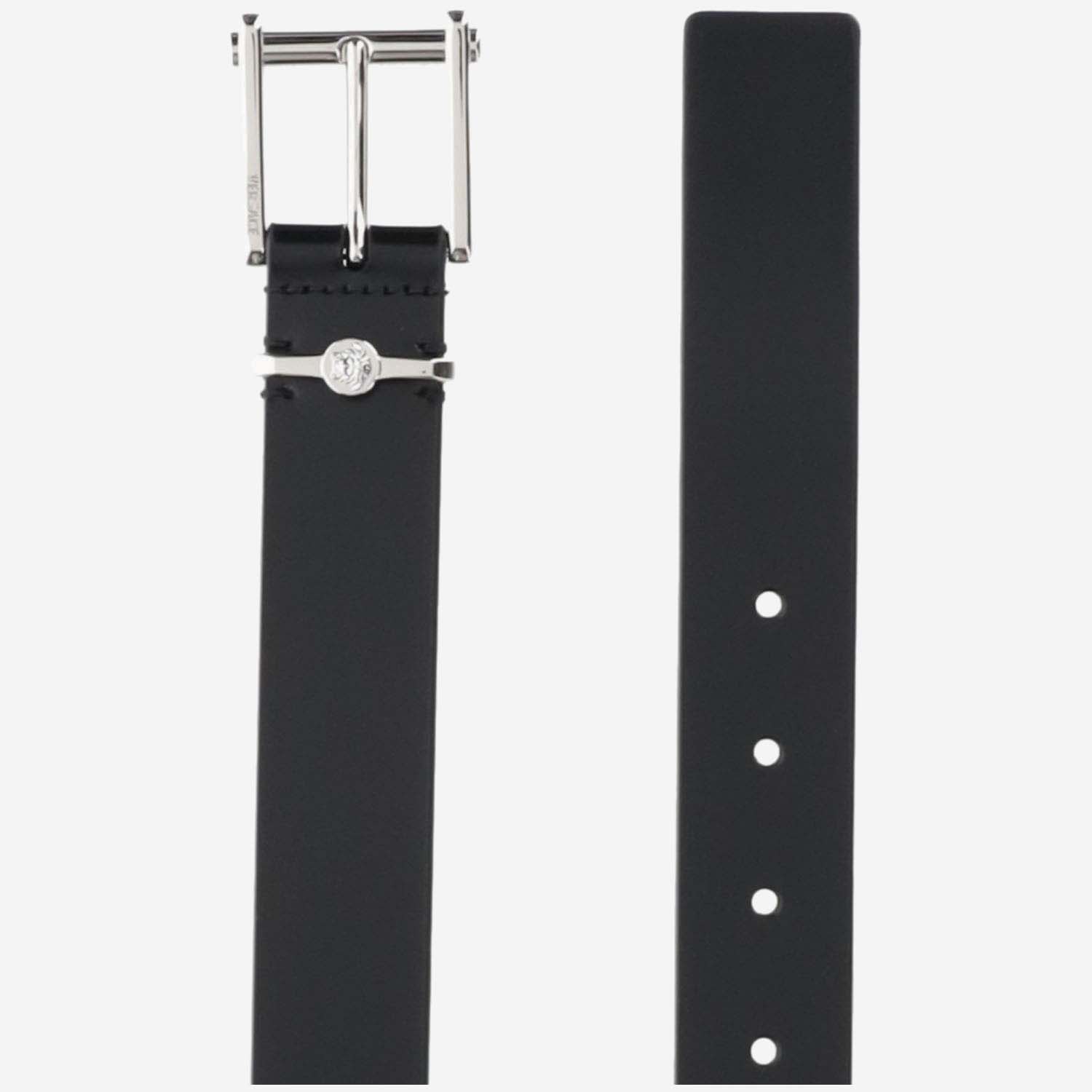 Shop Versace Column Leather Belt In Black