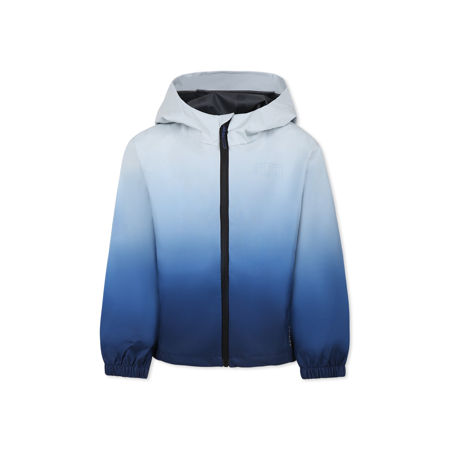 Molo Light Blue Windbreaker Jacket For Boy With Logo In Light Blue