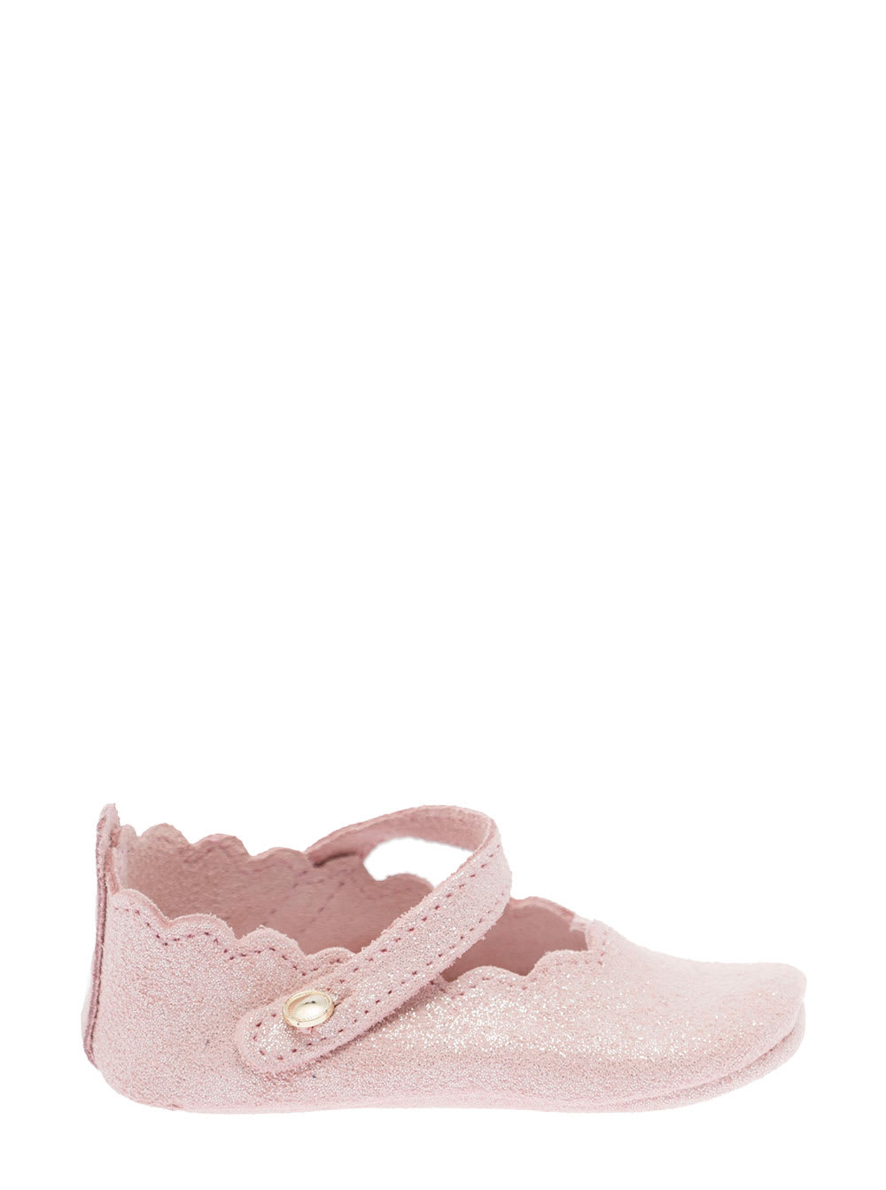 Tartine et Chocolat Tartine And Chocolat Baby Girls Pink Leather Crib Flat Shoes