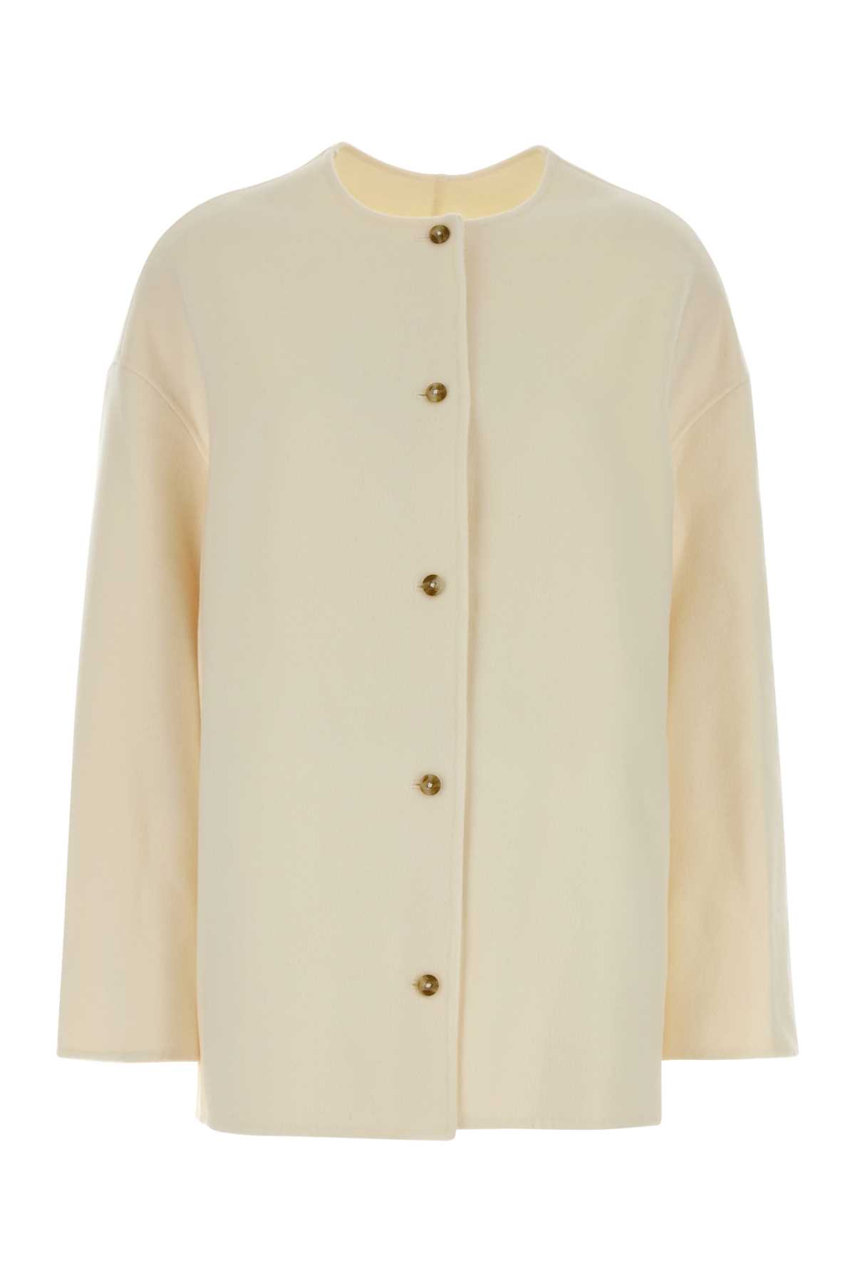 Loulou Studio Ivory Flannel Dunne Jacket In Yellow