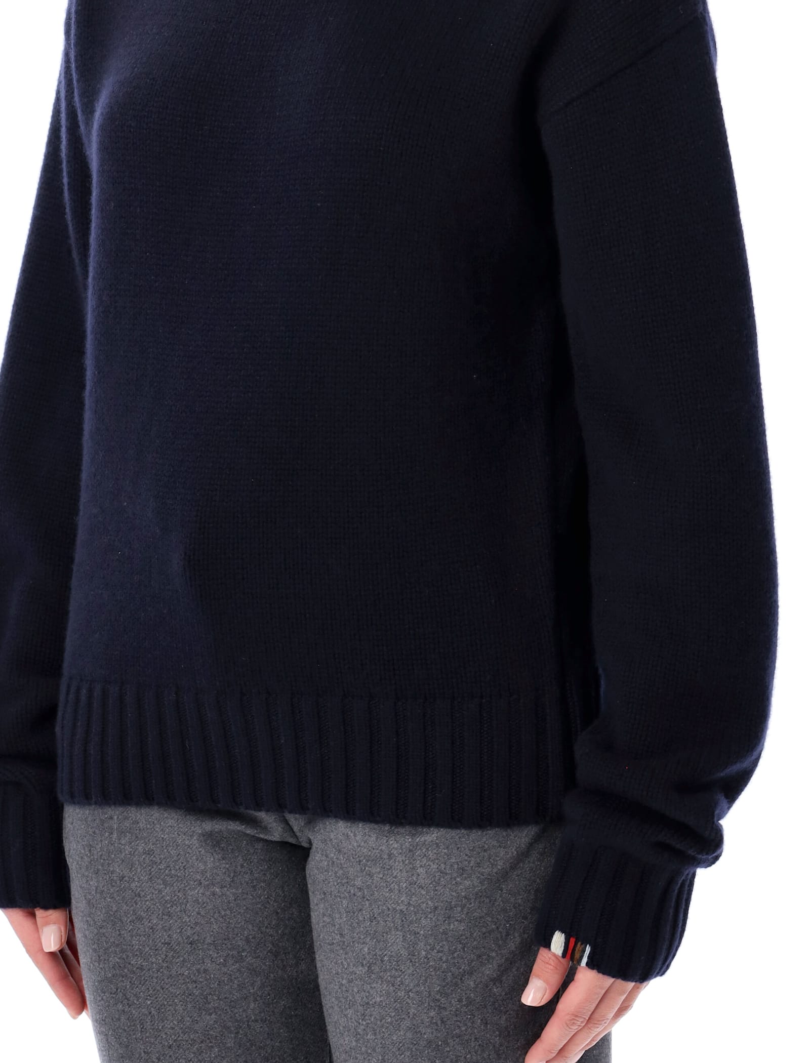 Extreme Cashmere Chic Neutral Knit Sweaters In Blue