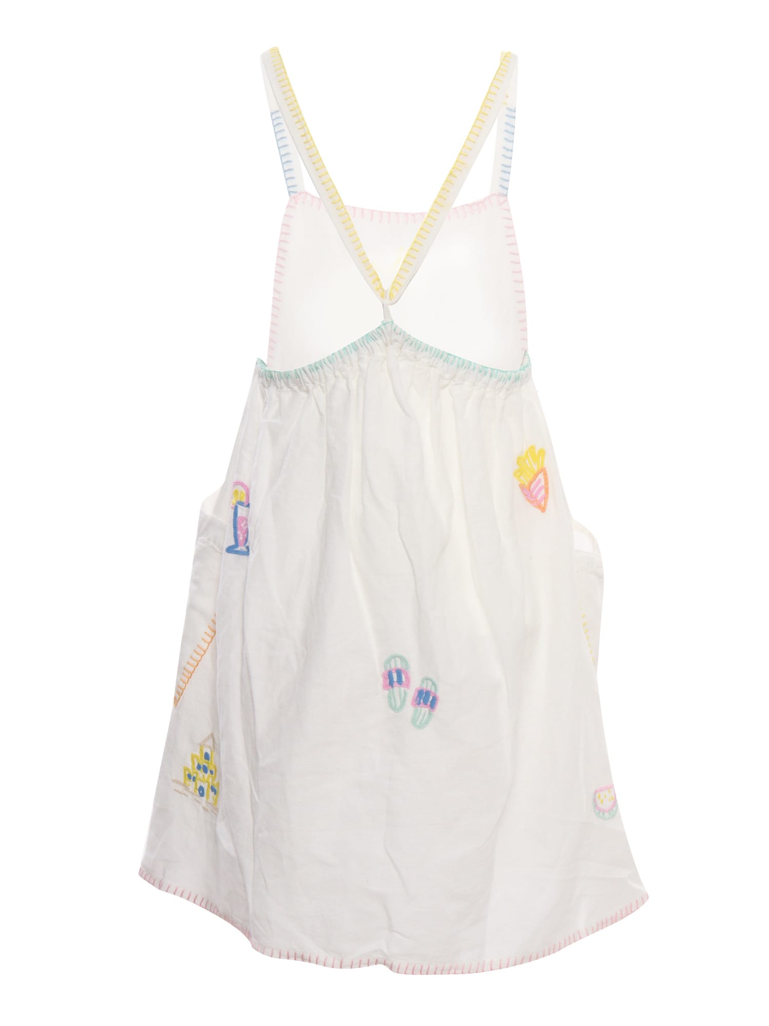 Shop Stella Mccartney White Dress With Embroidery