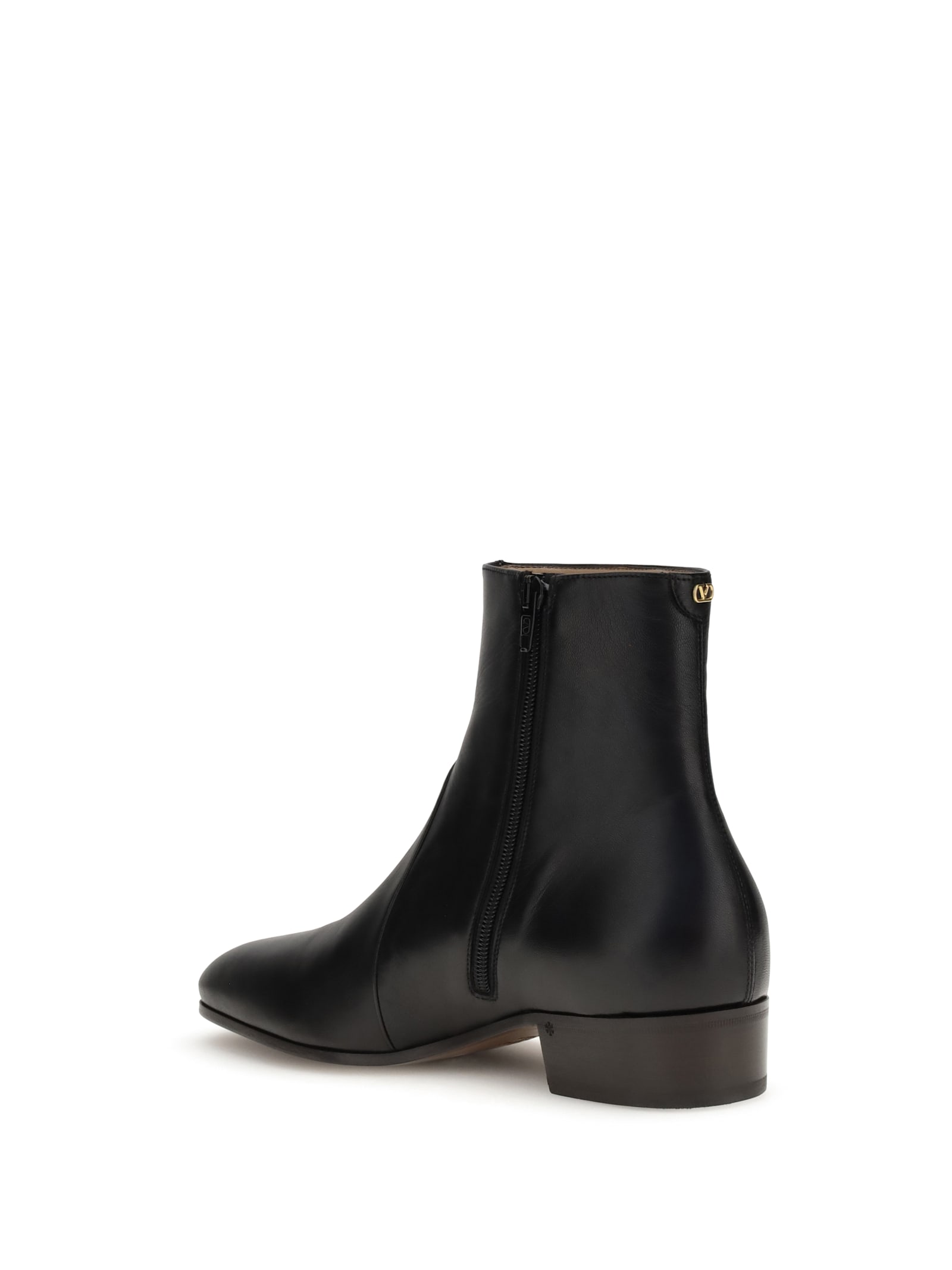 Valentino Garavani Pat Ankle Boots In Black