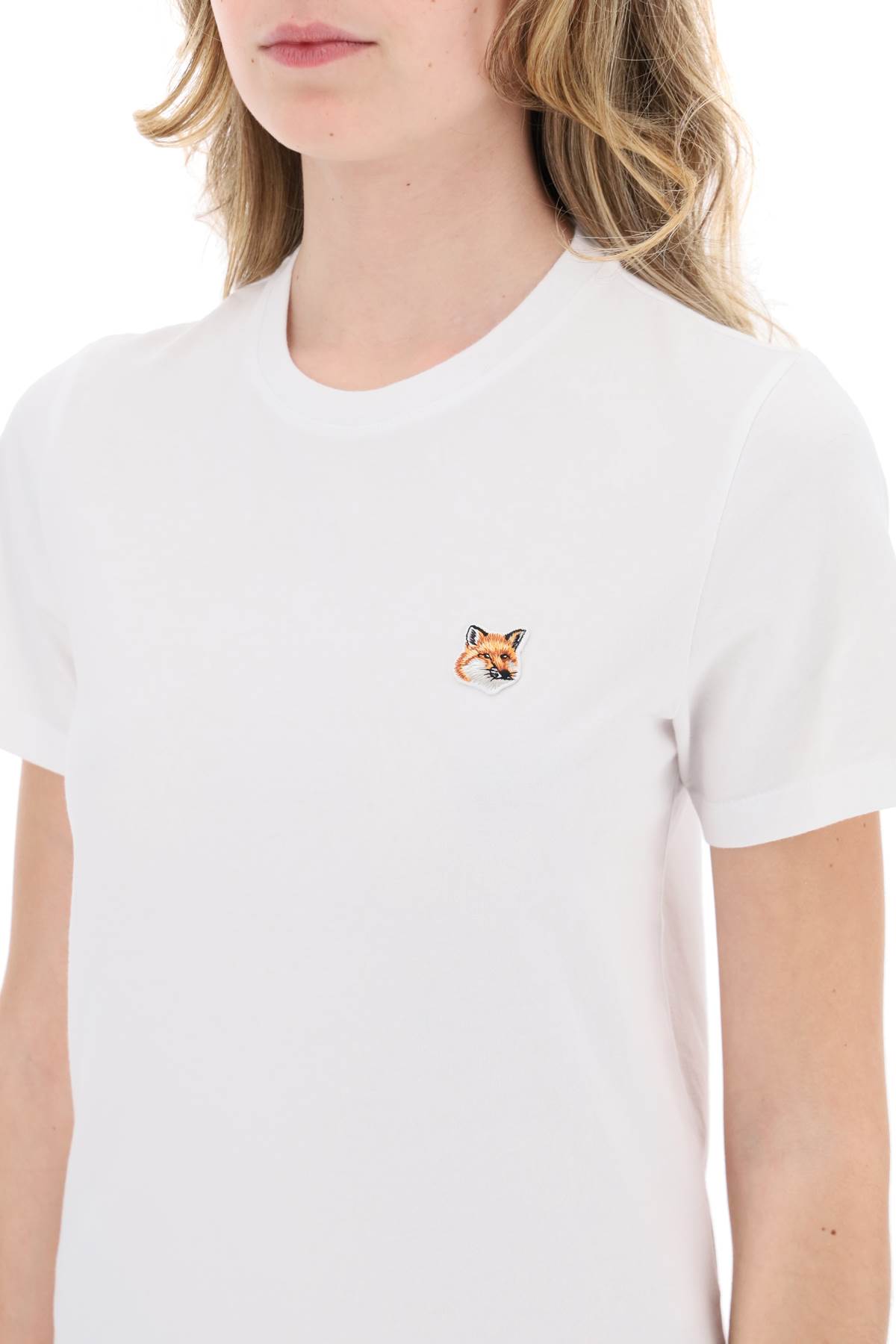 Shop Maison Kitsuné Fox Head Crew-neck T-shirt In White (white)