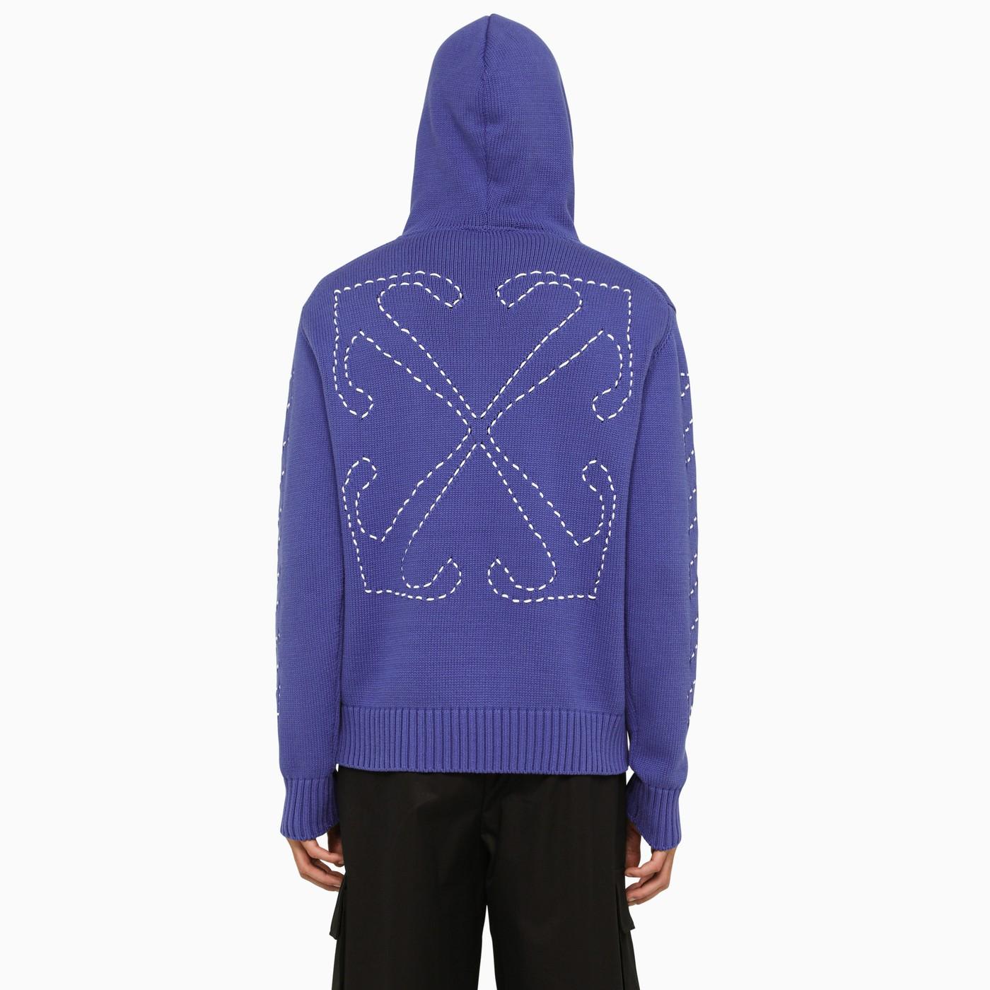 Shop Off-white Arrows Blue Knitted Hoodie