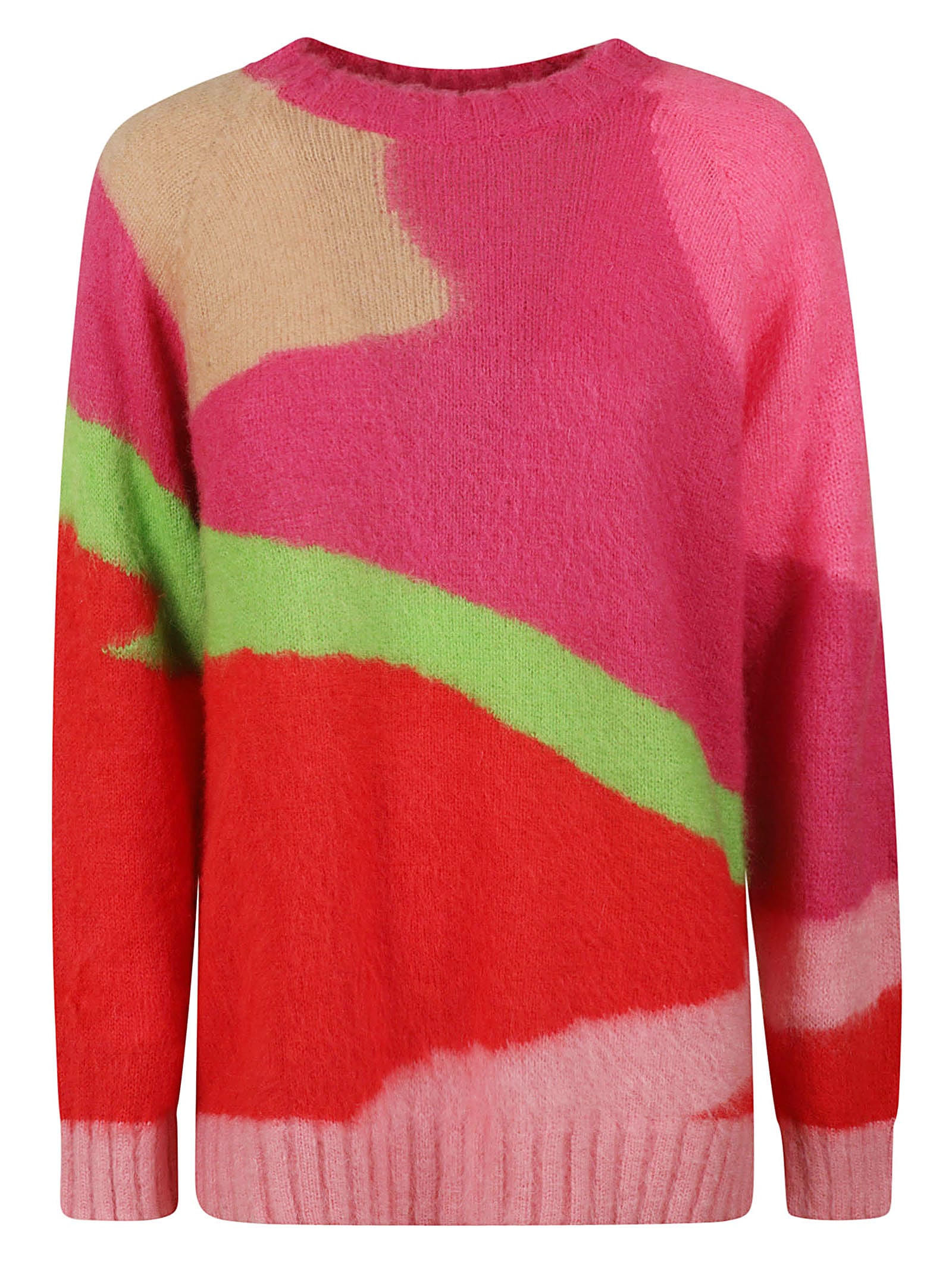 MSGM Color-block Rib Knit Pullover