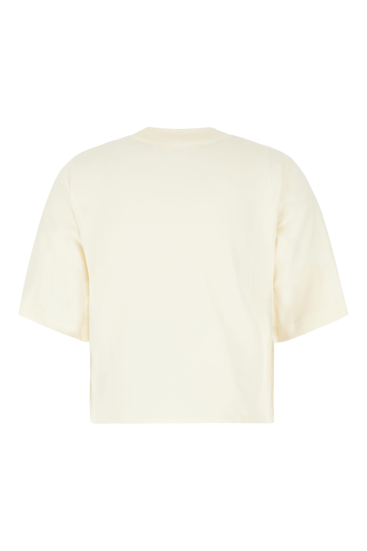 Shop Palm Angels Cream Cotton T-shirt In White/brown