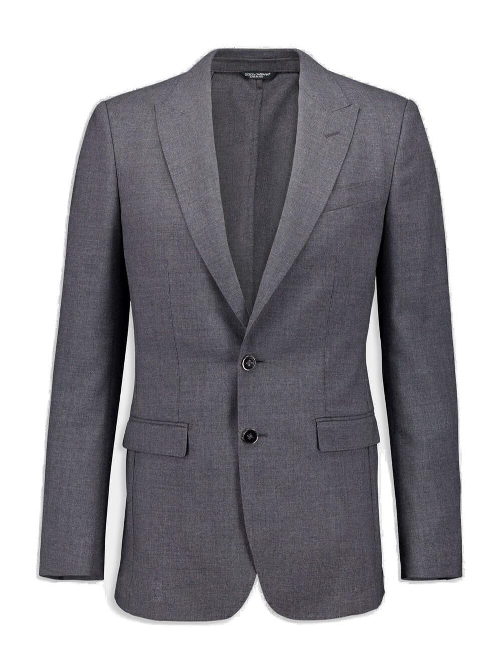 Shop Dolce & Gabbana Single-breasted Taormina Fit Jacket In Grey