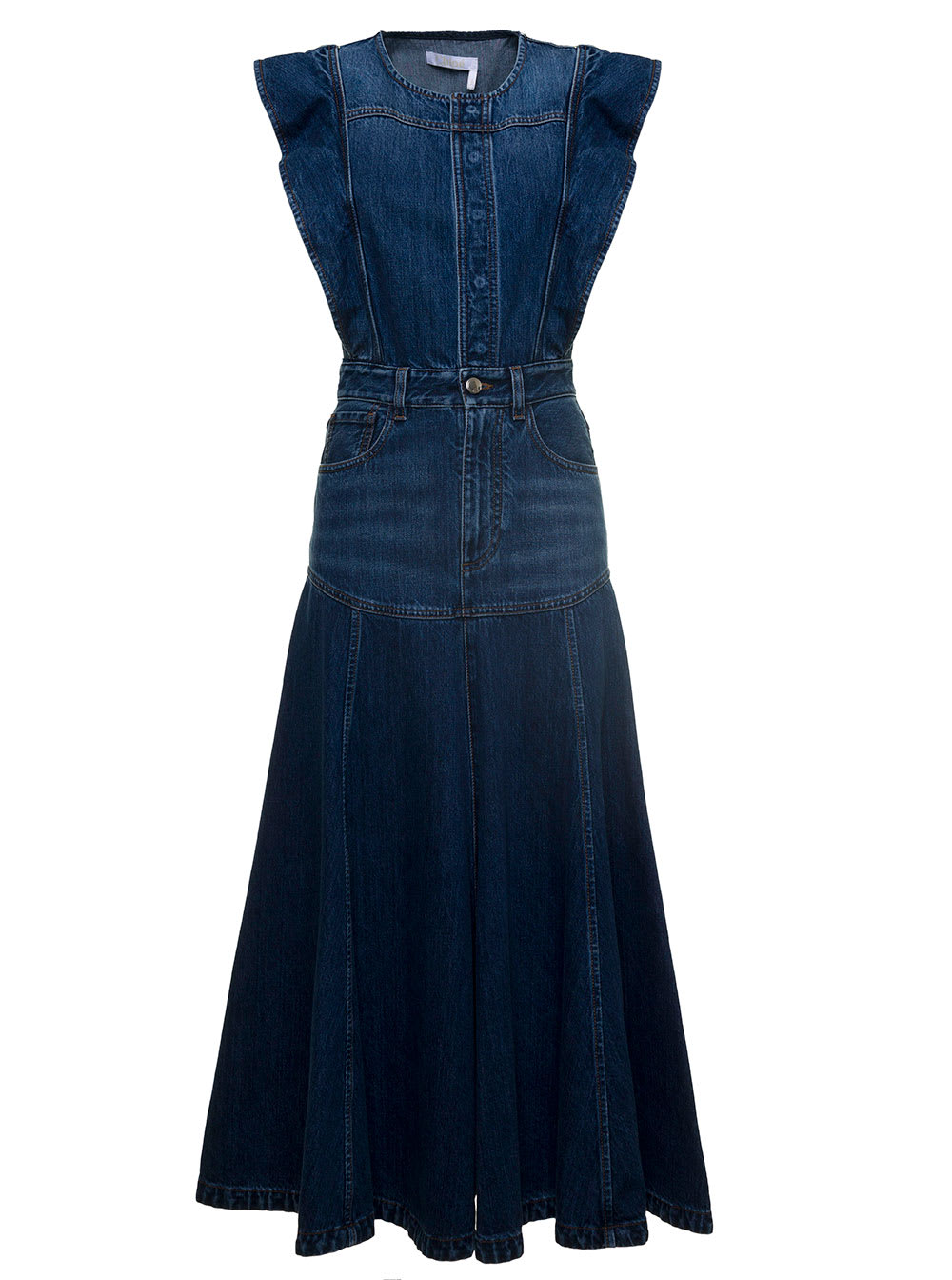 Chloé Washed Blue Organic Denim Dress