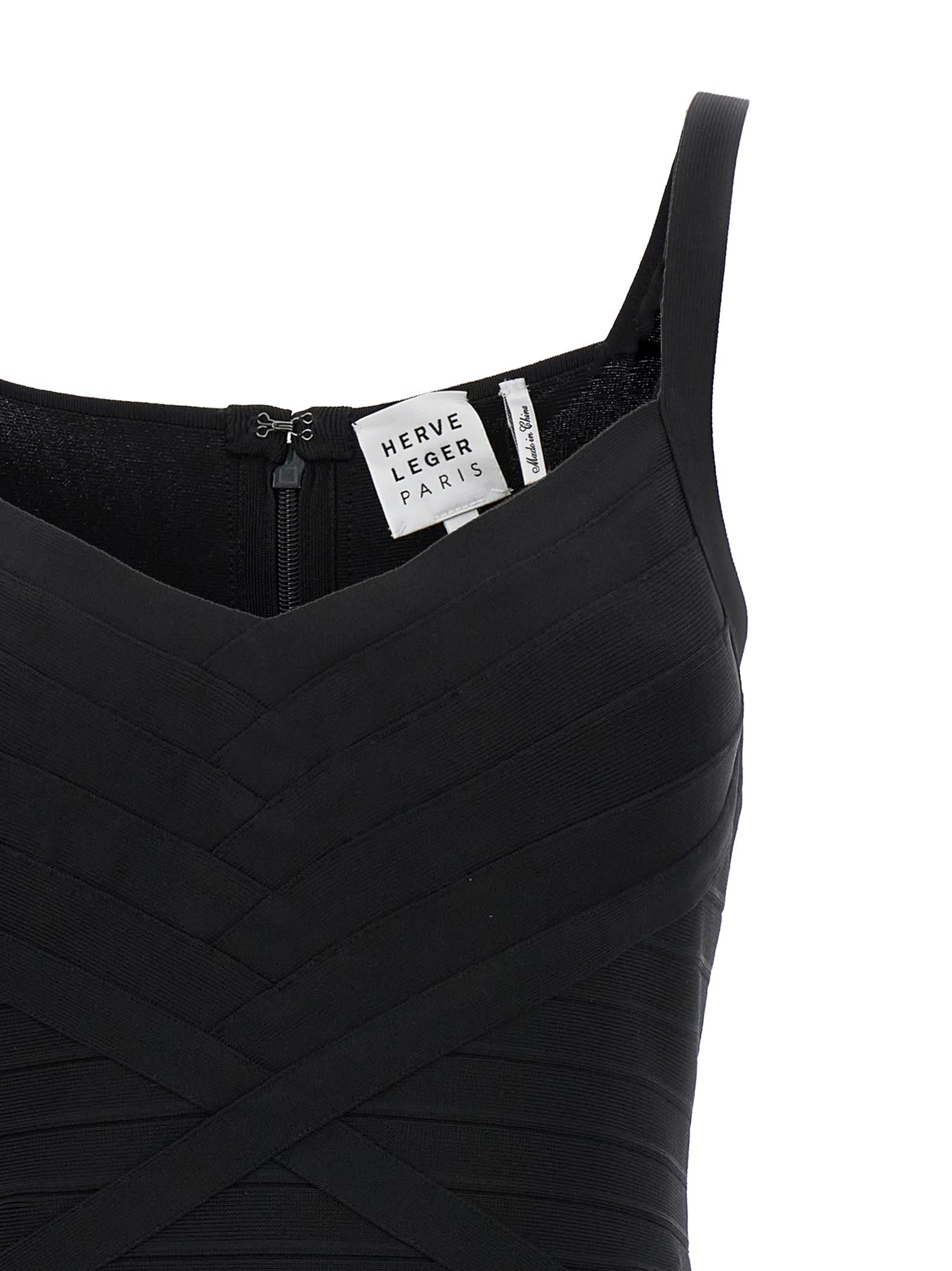 Shop Herve Leger Icon Bandage Bustier Mini Dress In Black