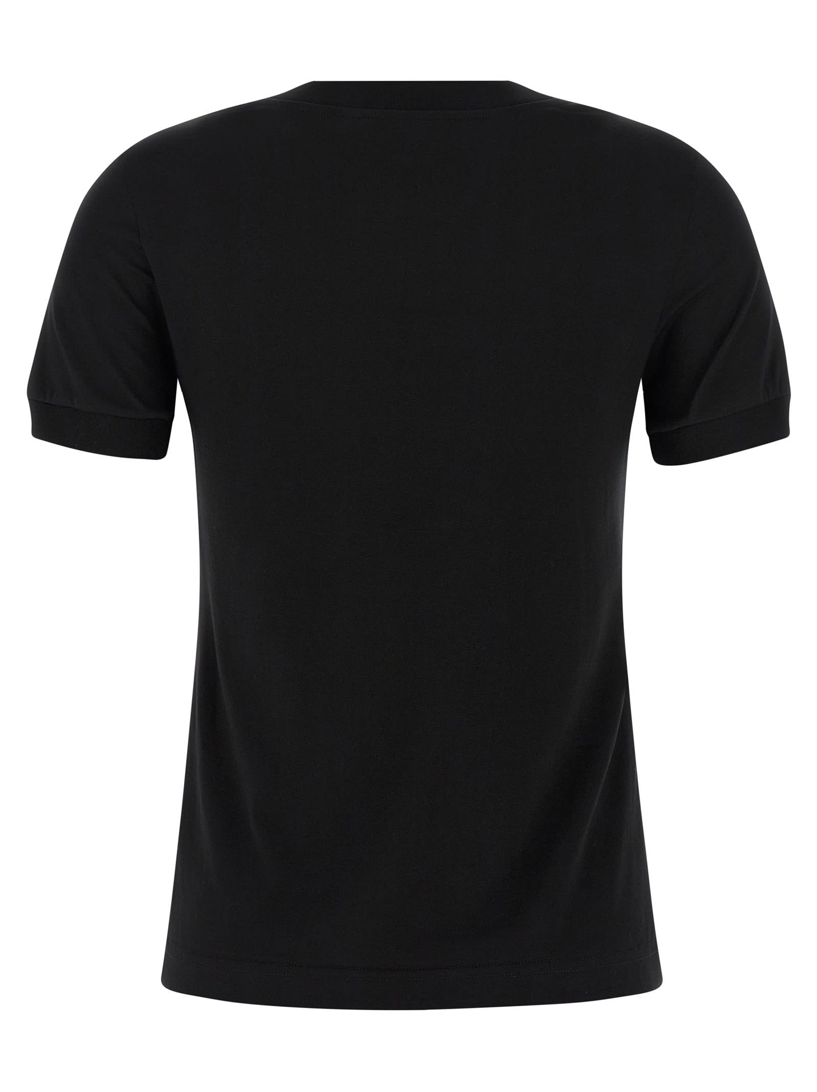 Dolce & Gabbana Bow Detail Crew Neck Short Sleeve T-shirt In Black