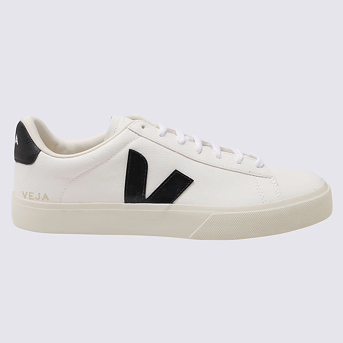 Extra White And Black Faux Leather Campo Sneakers