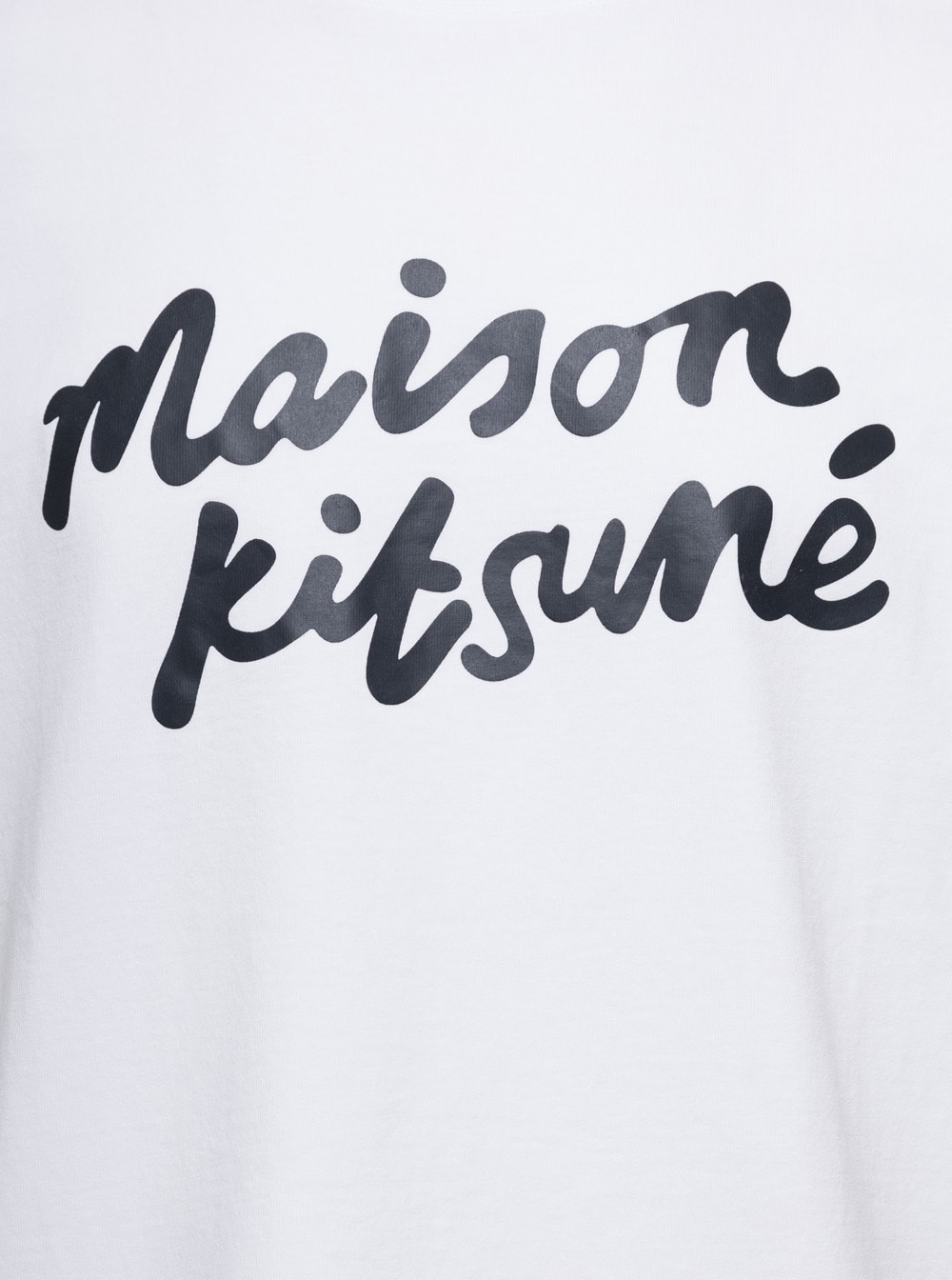 Shop Maison Kitsuné White Crew Neck T-shirt In Cotton Man
