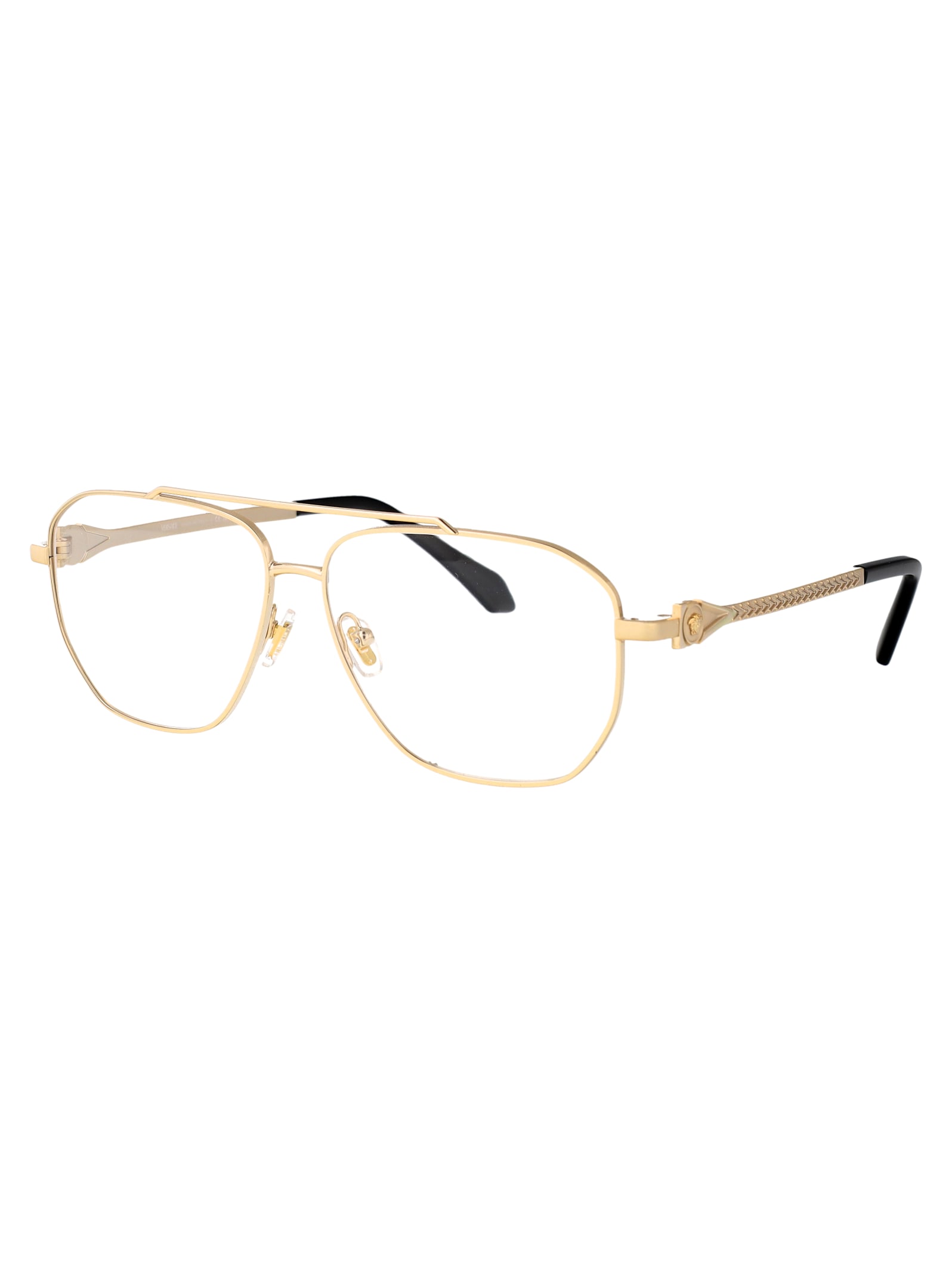 Versace 57mm Irregular Square Optical Glasses In Gold