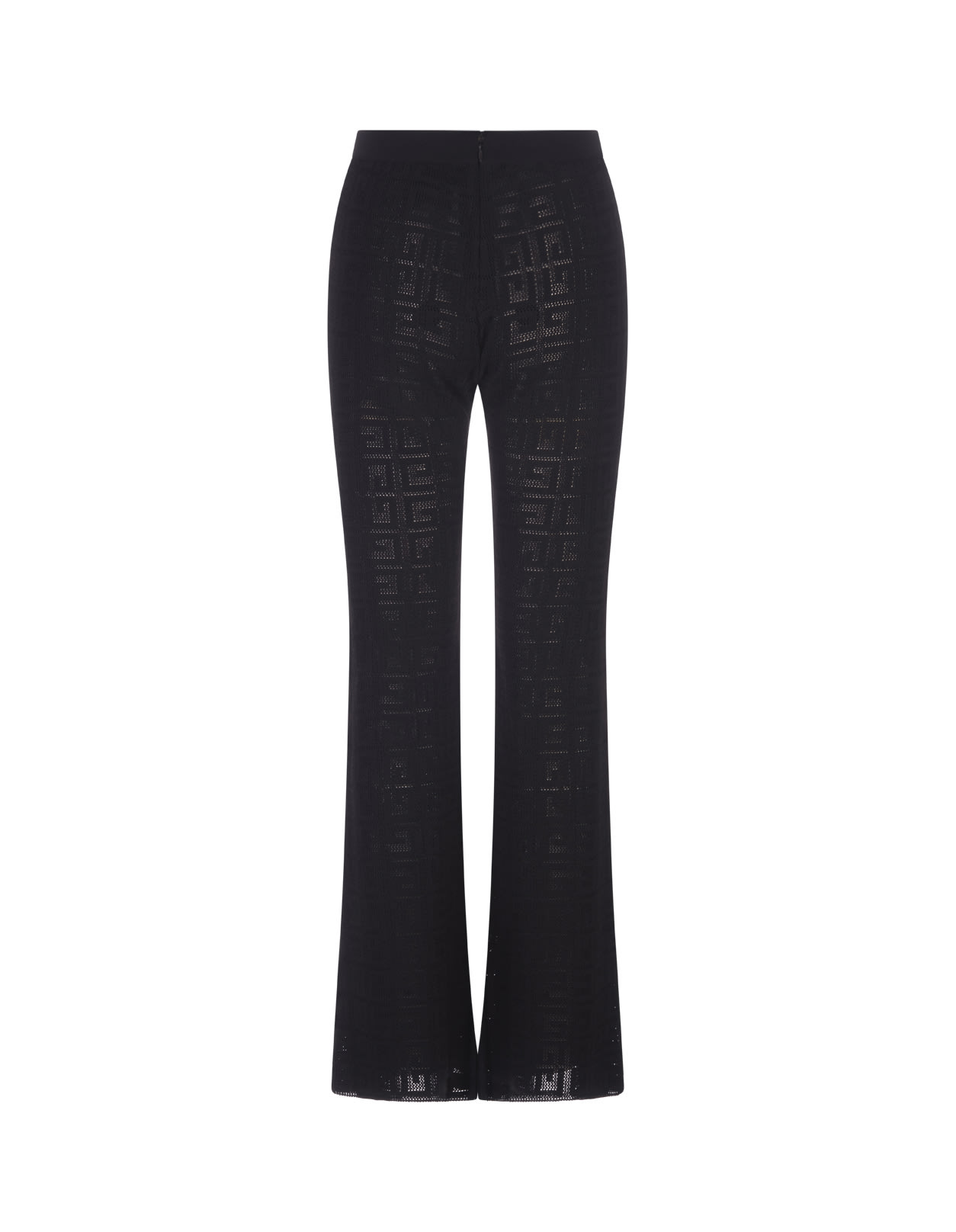 Shop Givenchy 4g Jacquard Flared Trousers In Black