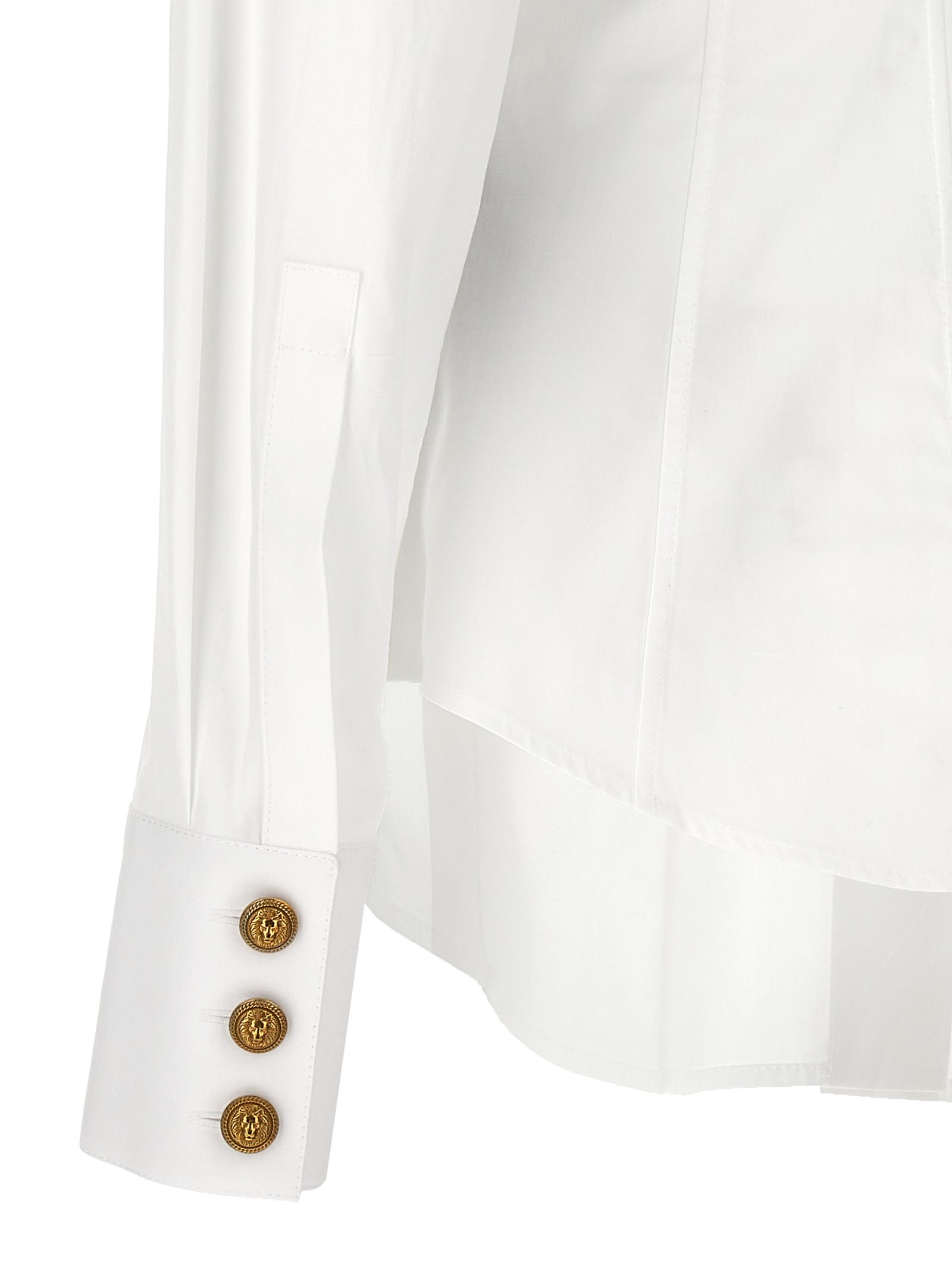 Shop Balmain Wester Shirt In White