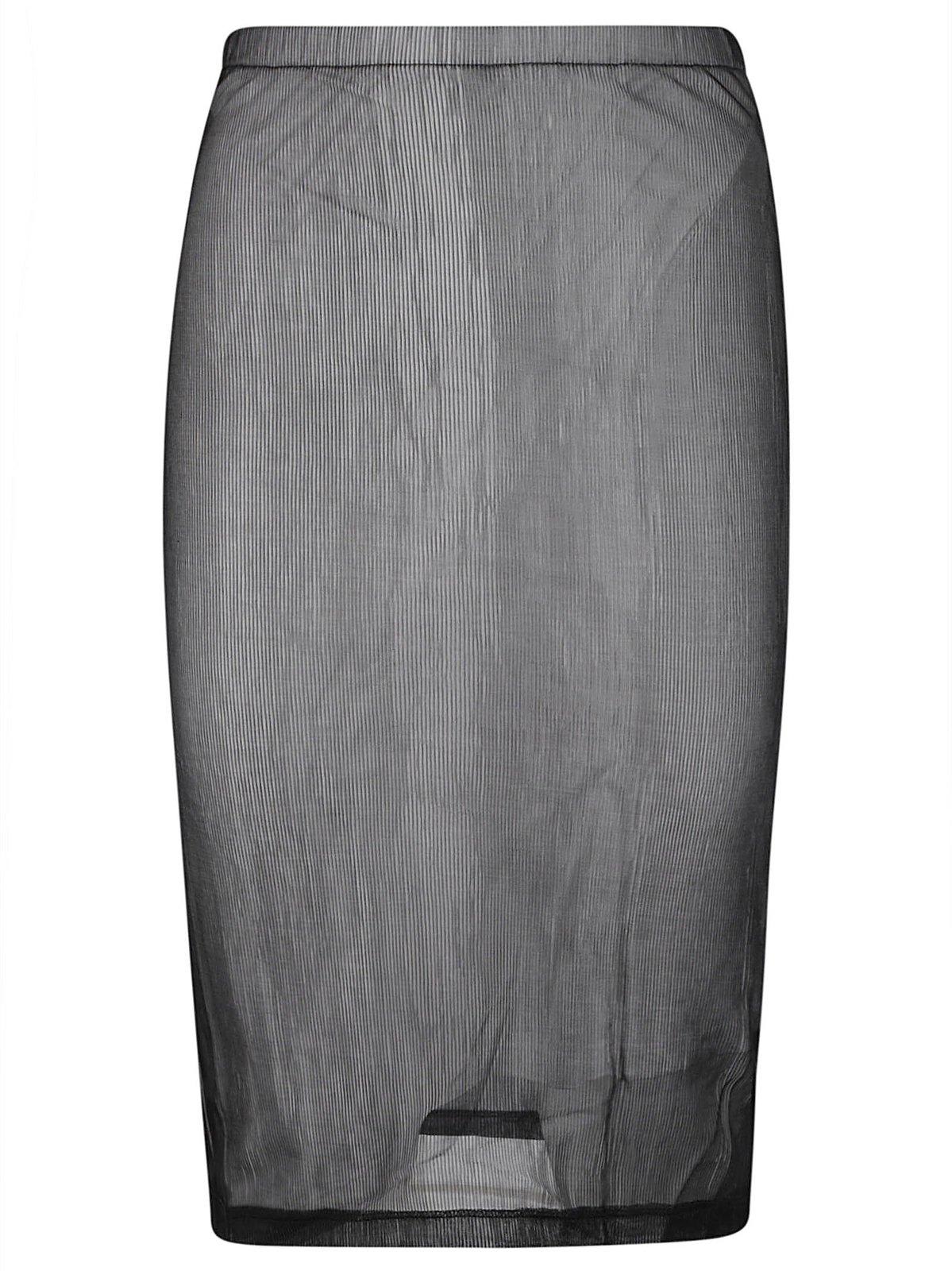 Shop Mm6 Maison Margiela Sheer Ribbed Skirt