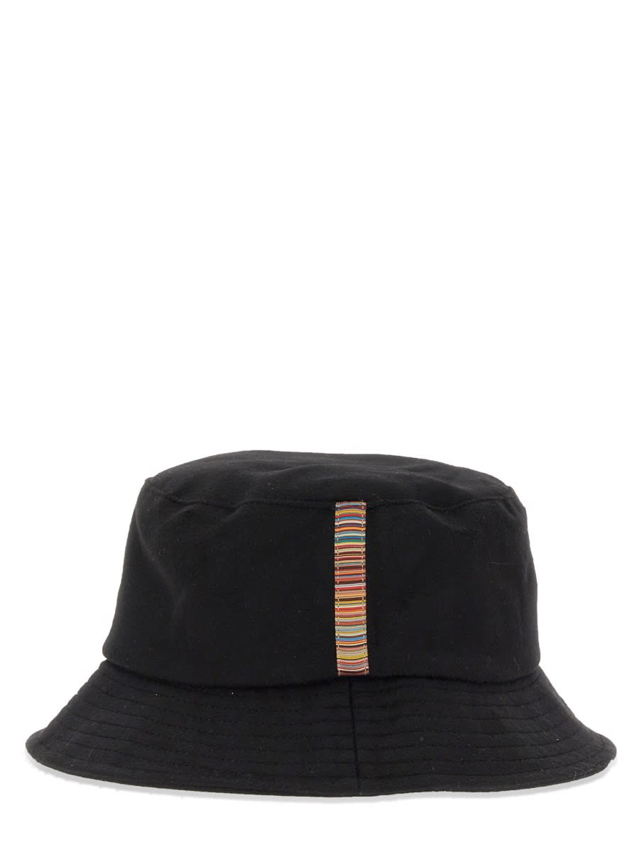 Shop Paul Smith Signature Stripe Bucket Hat In Black