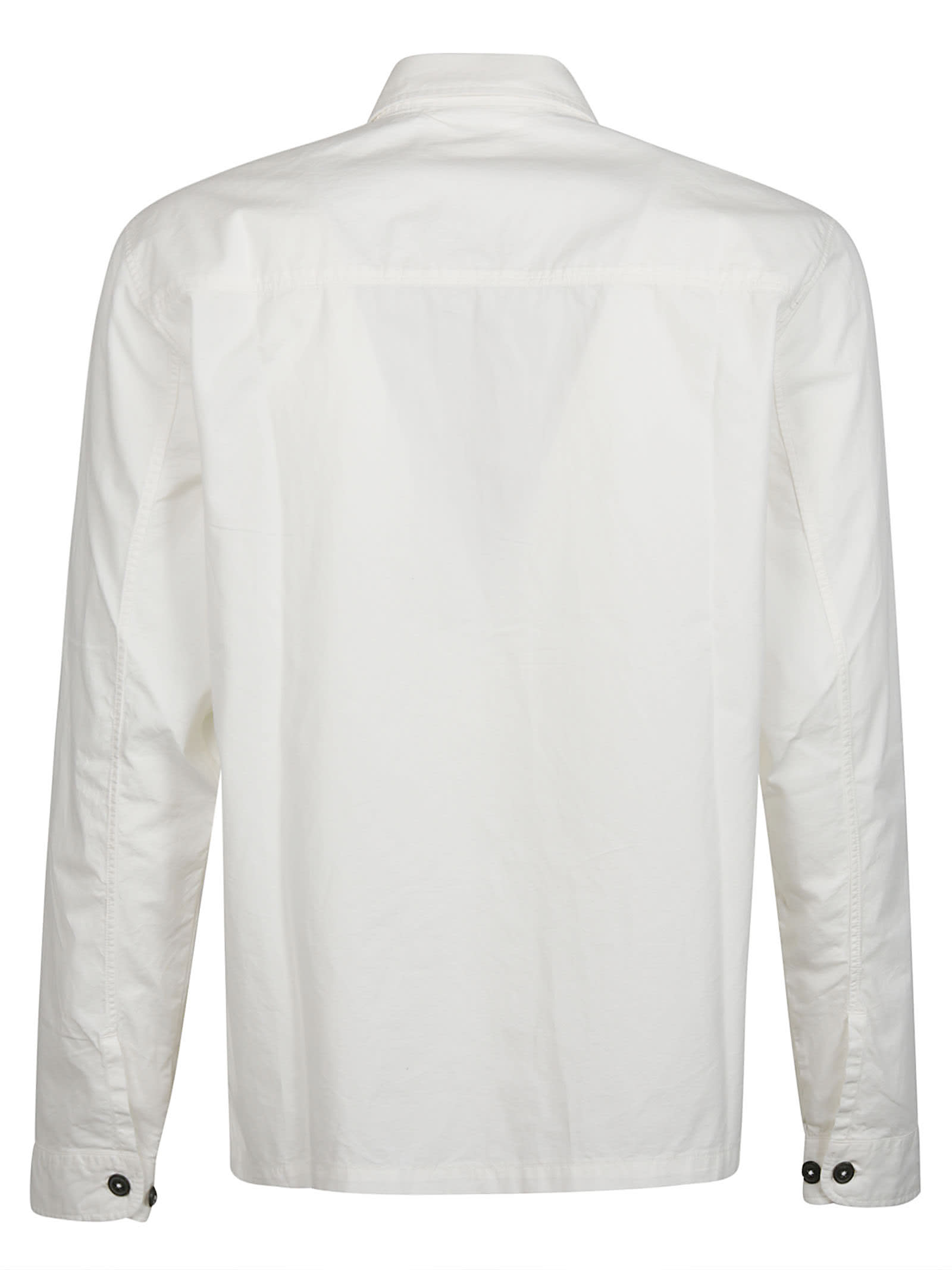 Shop C.p. Company Long Sleeve Shirt In Gauze White