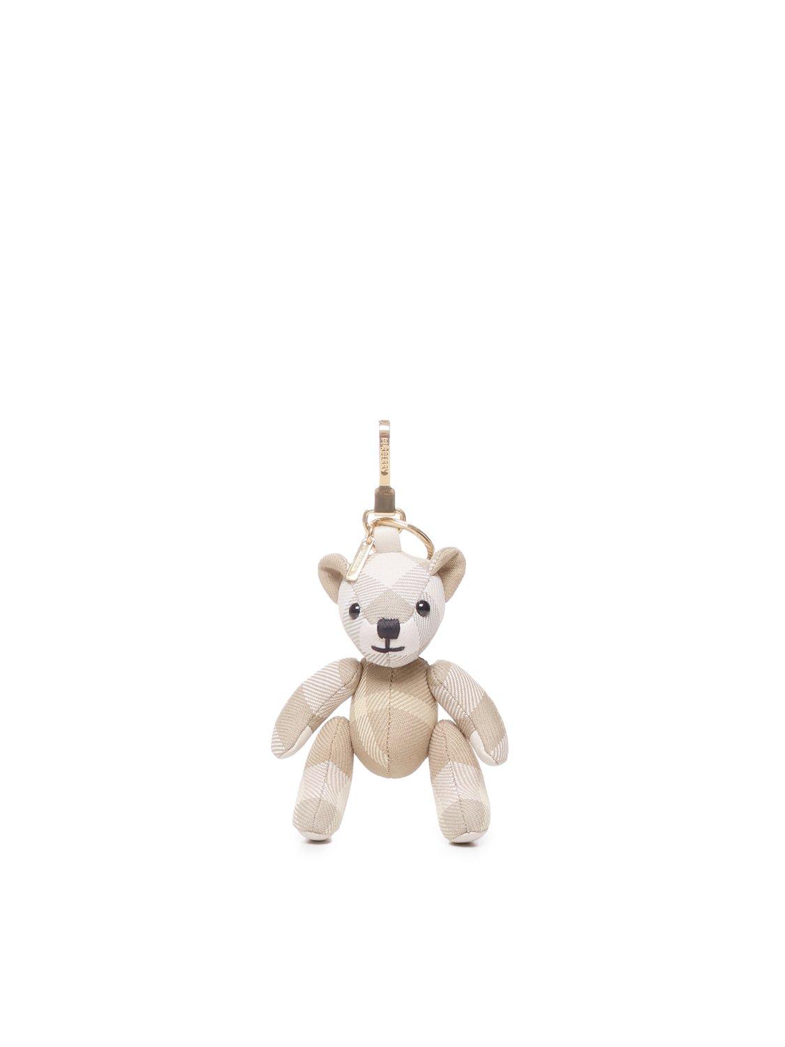 Burberry Thomas Bear Checked Charm In Beige