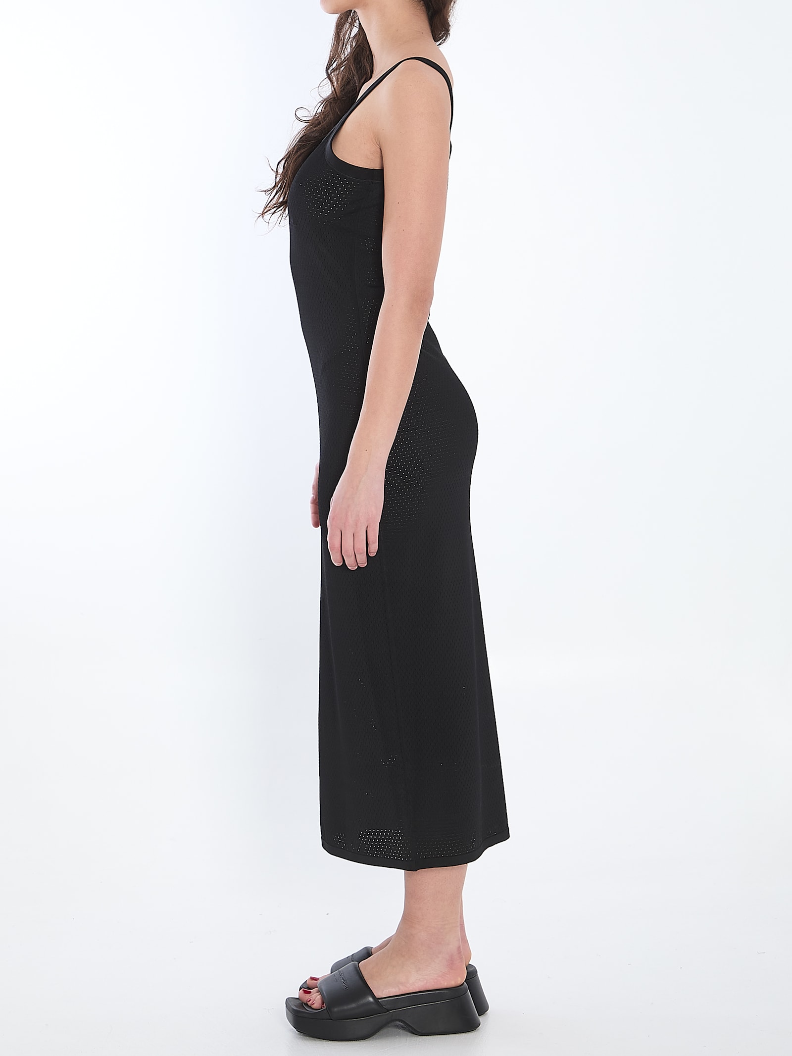 Alexander Wang Slip Dress With 3d Logo In Black