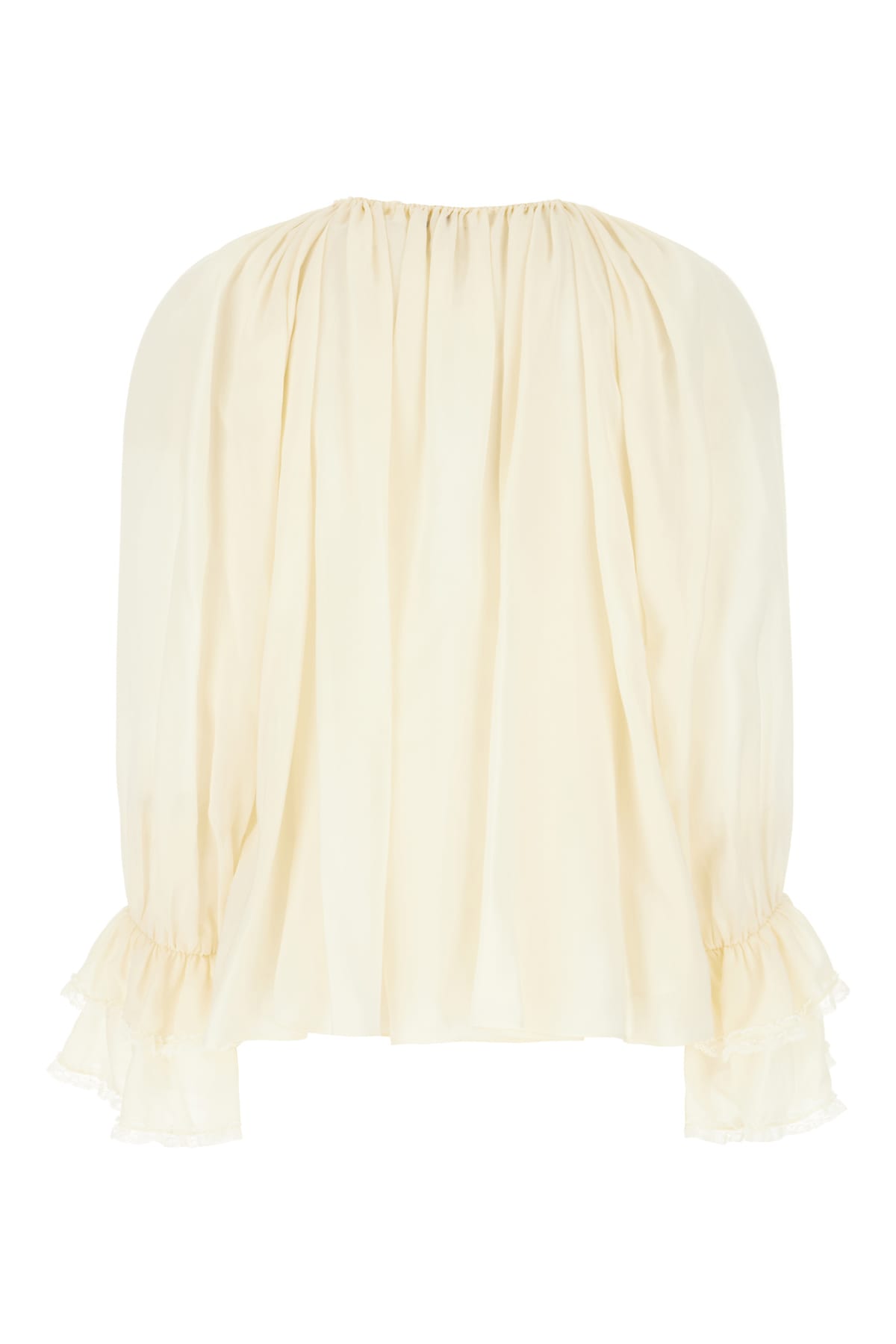 Shop Chloé Cream Silk Blouse In Pristinewhite