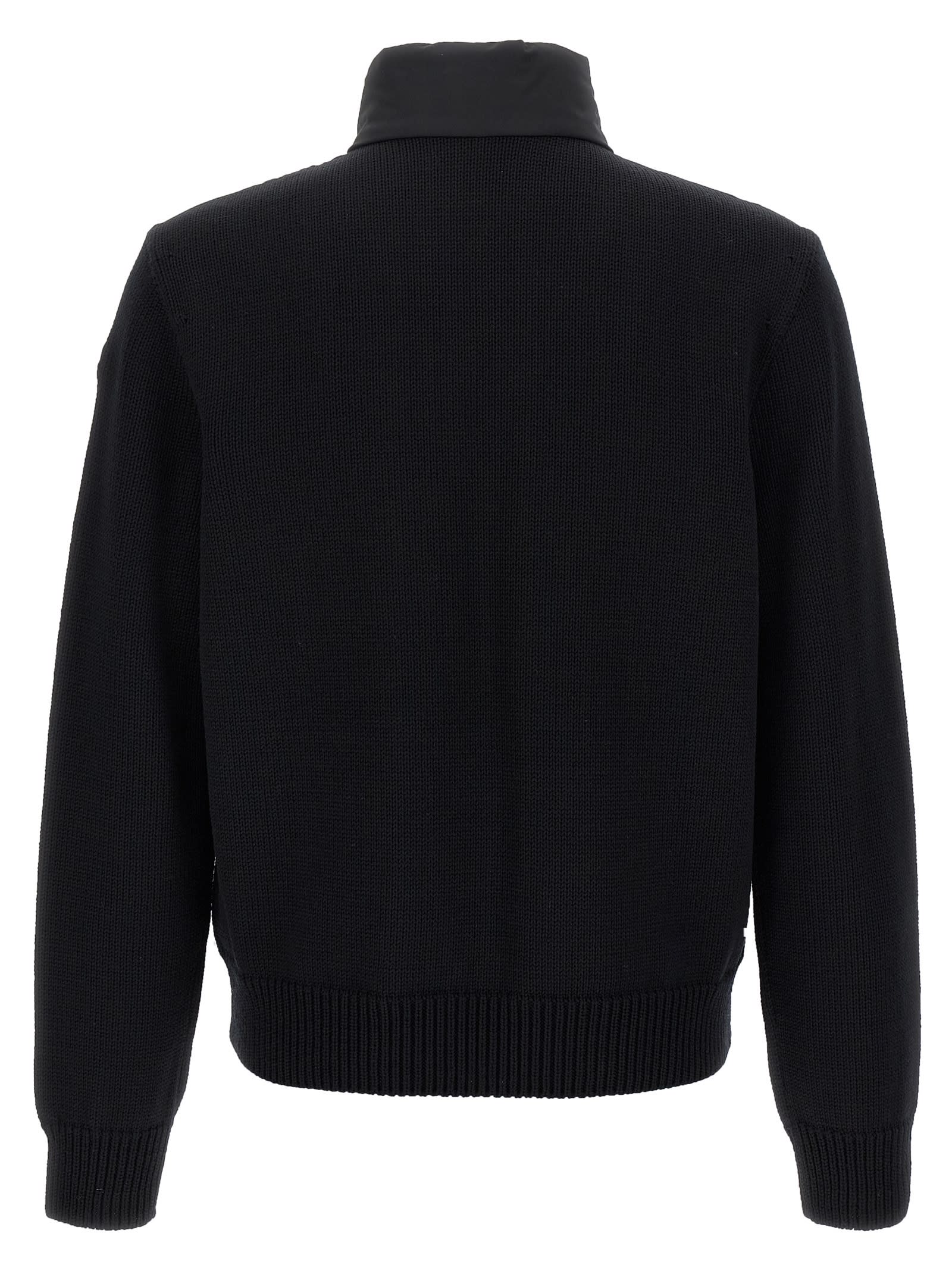 Moncler Matt Effect Cardigan Sweaters And Cardigans Black In Black