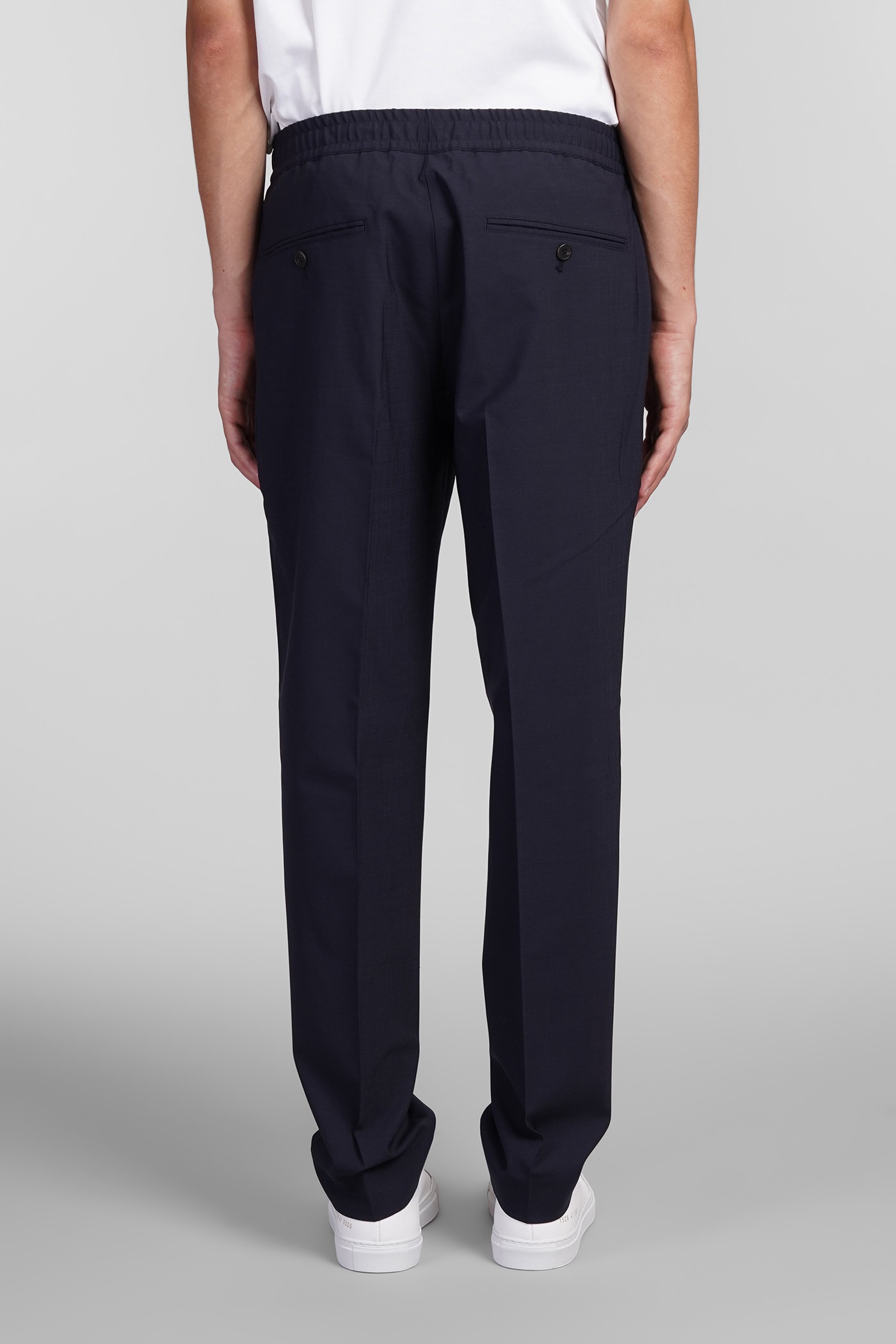 Shop Theory Pants In Blue Wool