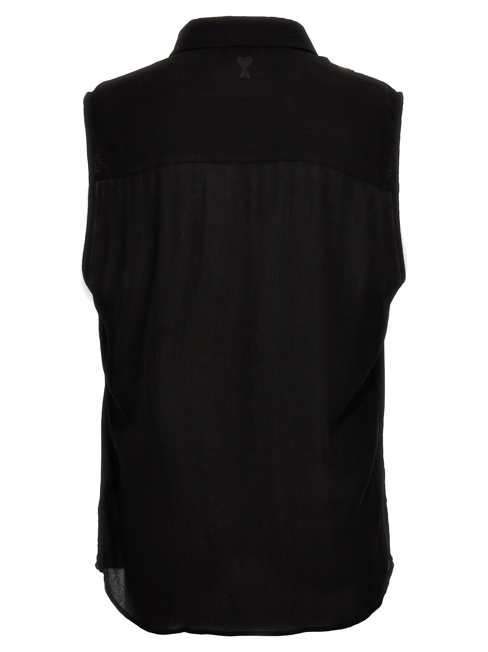 Shop Ami Alexandre Mattiussi Sleeveless Shirt In 001 Black