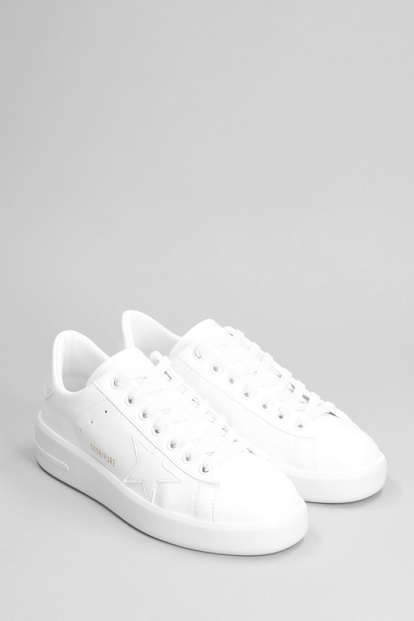 Shop Golden Goose Pure Star Sneakers In White Leather