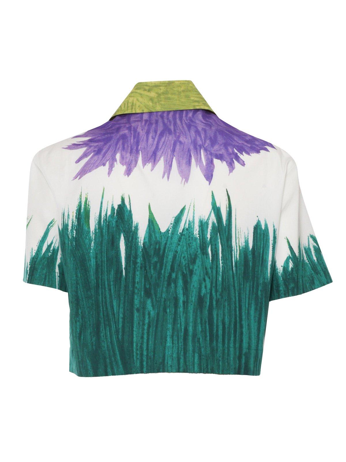 Weekend Max Mara Quero Graphic Printed Button-up Shirt In Multi
