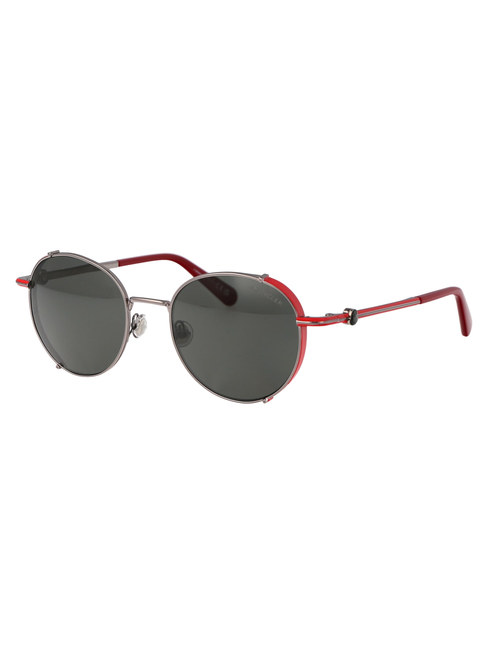 Shop Moncler Ml0286 Sunglasses In 14 Rutenio Chiaro Lucido