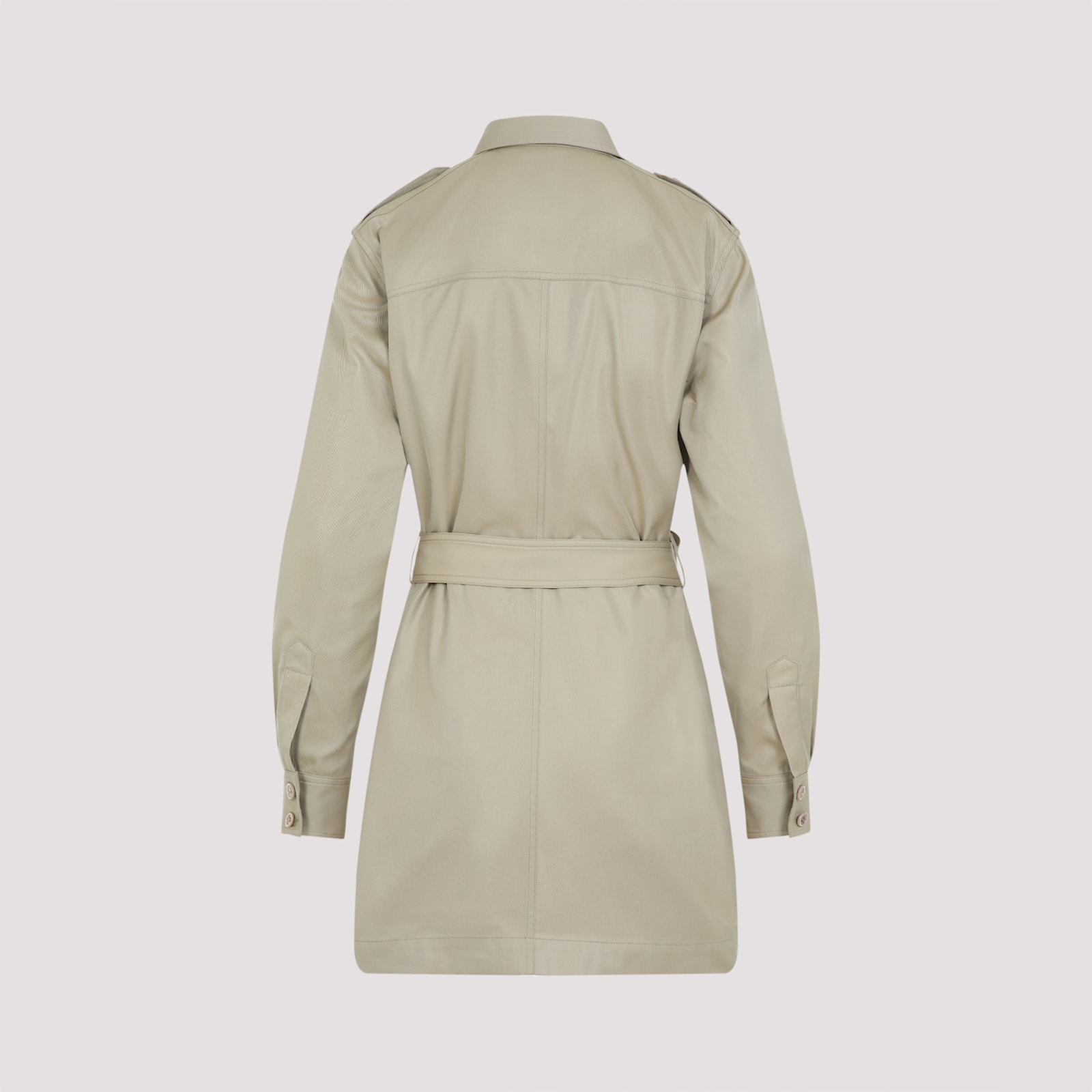 Tom Ford Pale Sage Beige Cotton Safari Mini Dress In Pale Sage