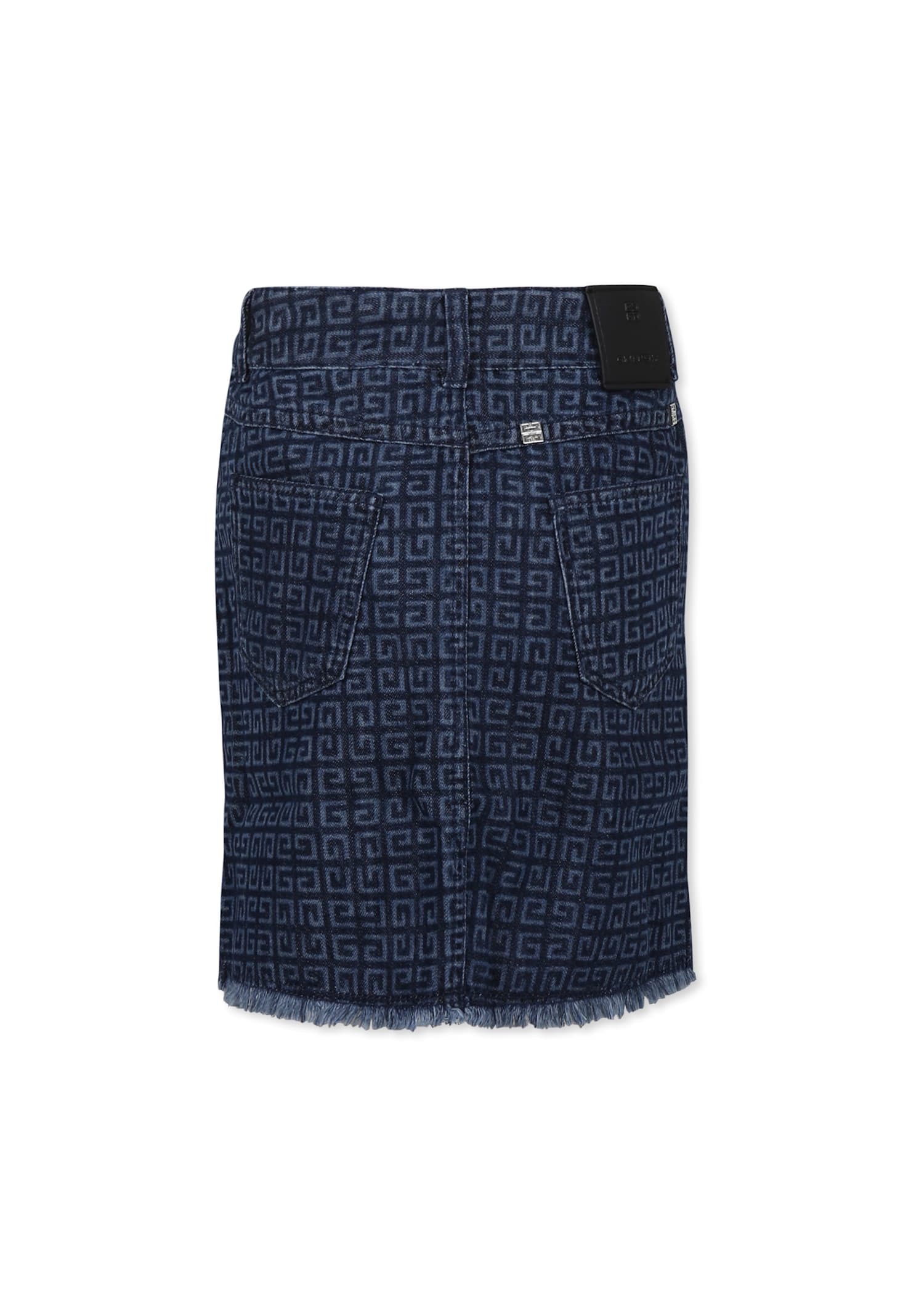 Givenchy Denim Skirt For Girl With 4g Motif In Denim