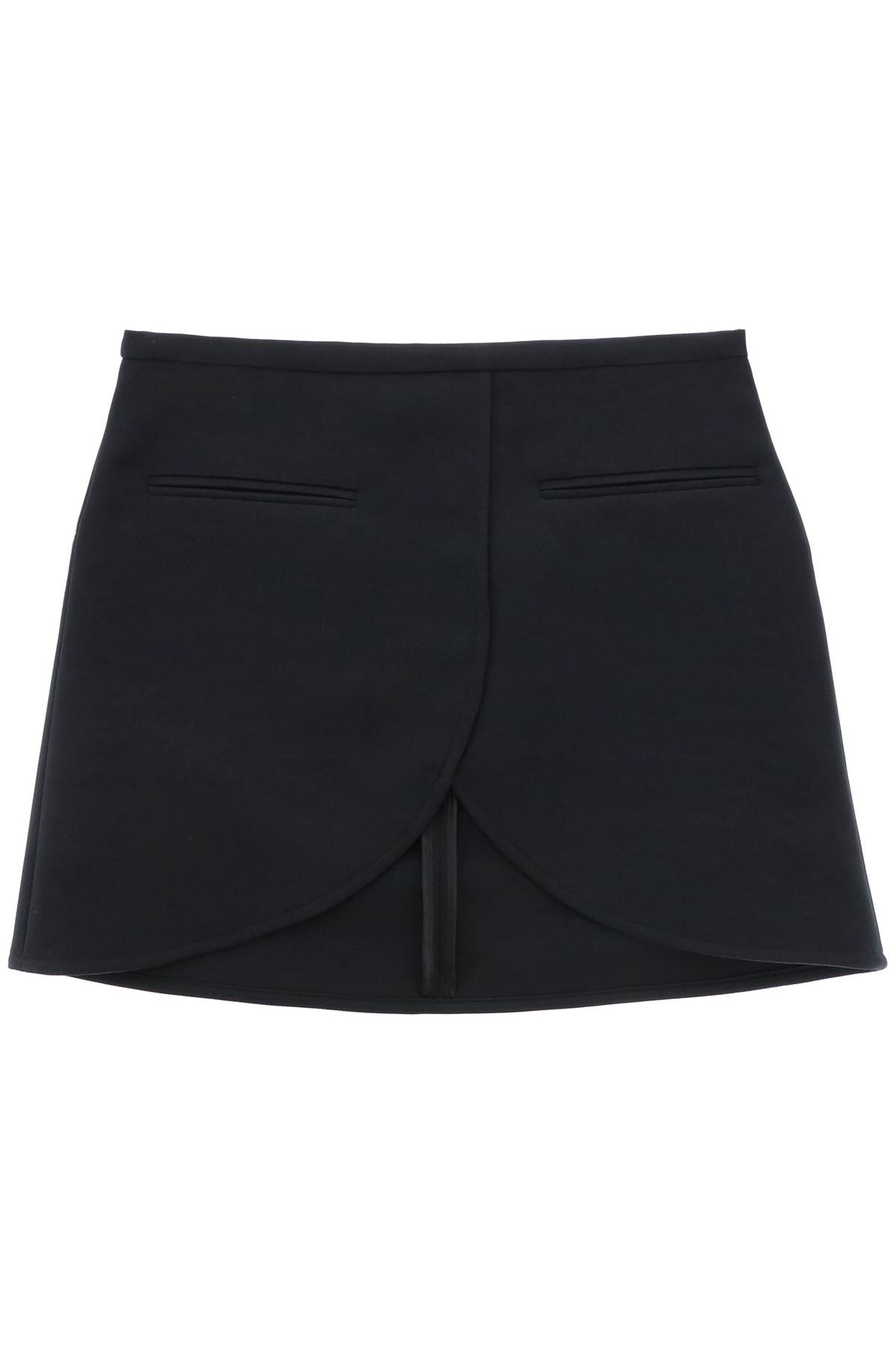 Shop Courrèges Ellipse Twill Mini Skirt In In Black (black)