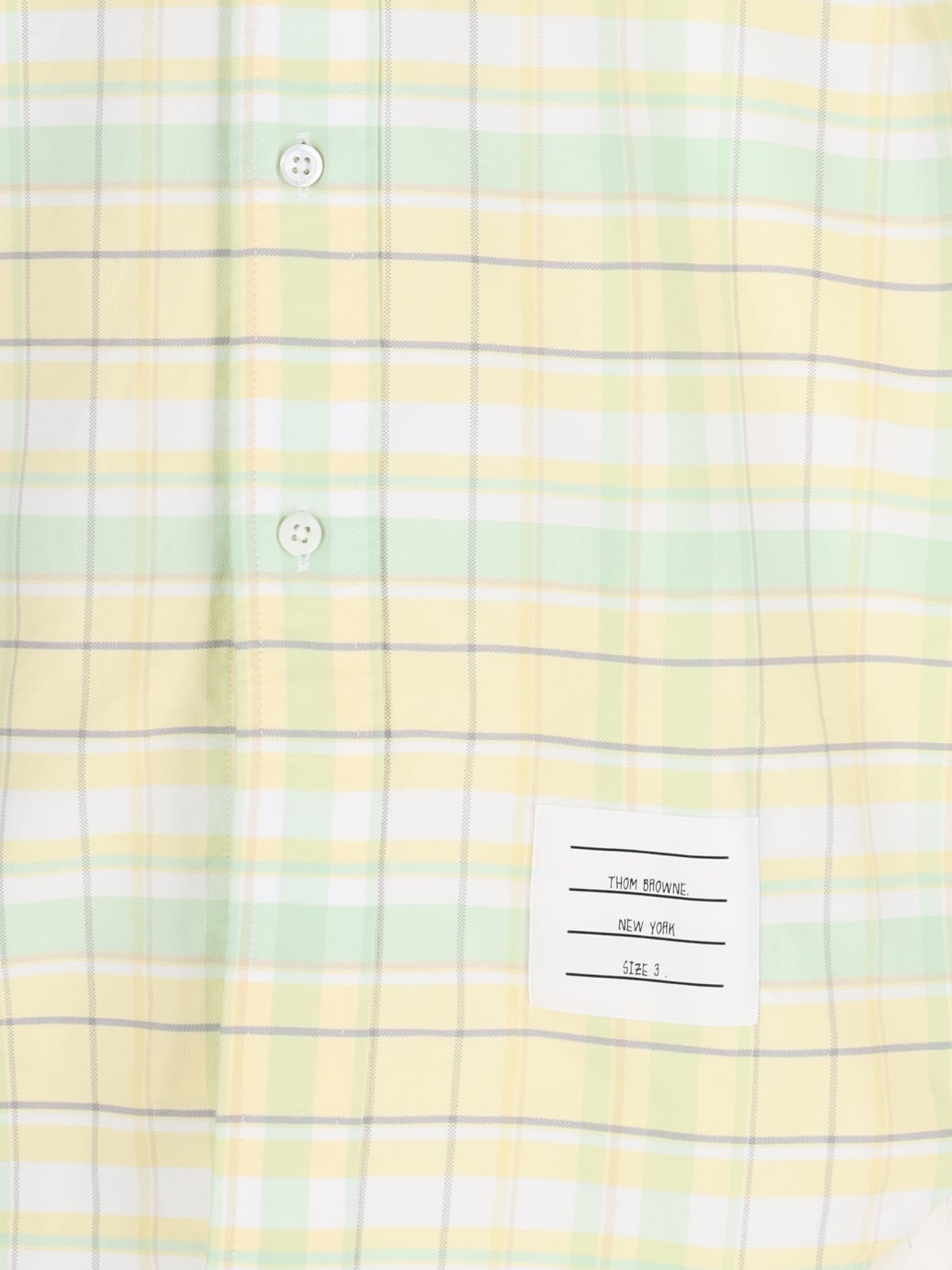 Shop Thom Browne Checked Shirt In Yellow