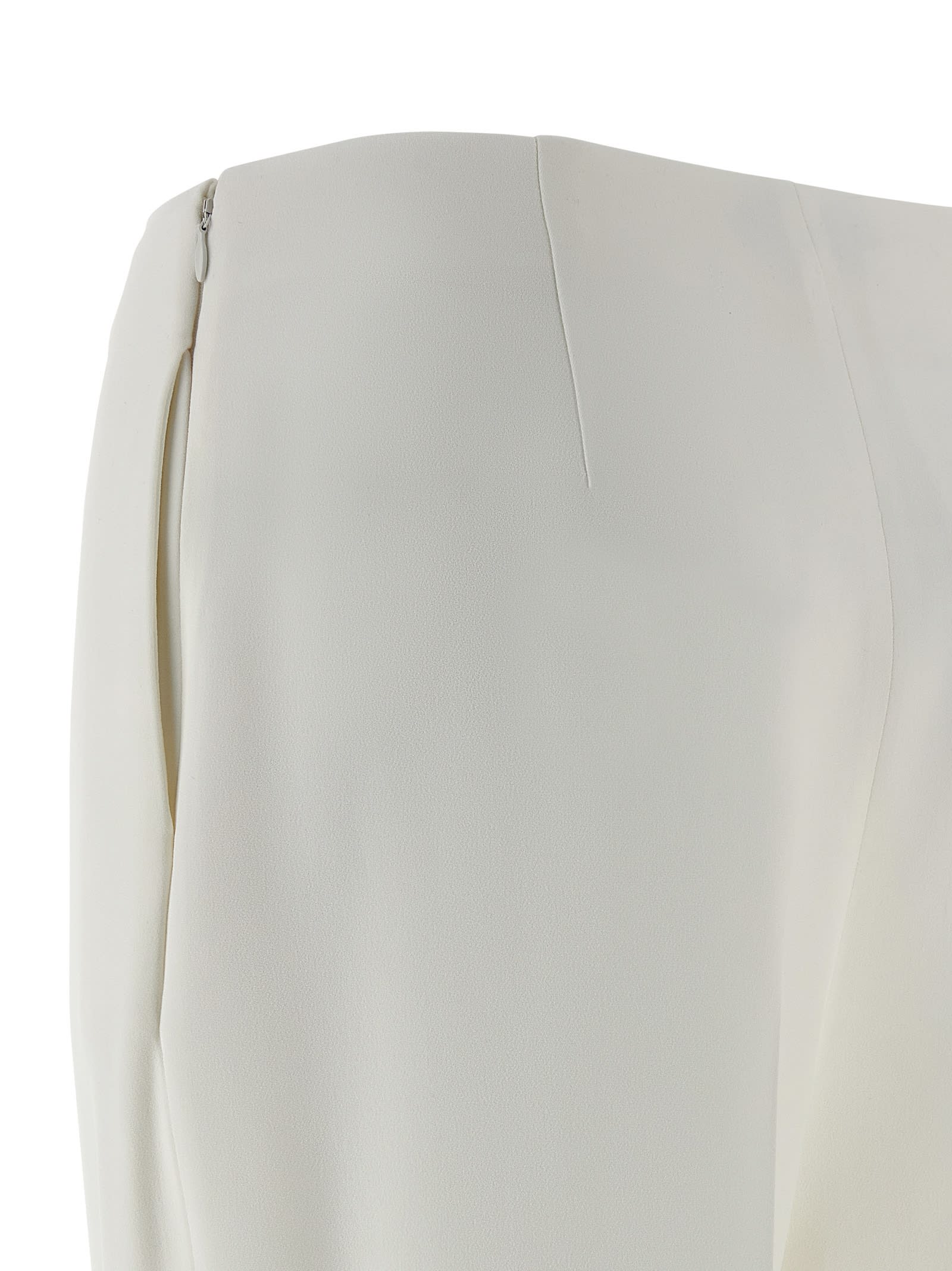 Alberta Ferretti Pleated Wide-leg Trousers In White