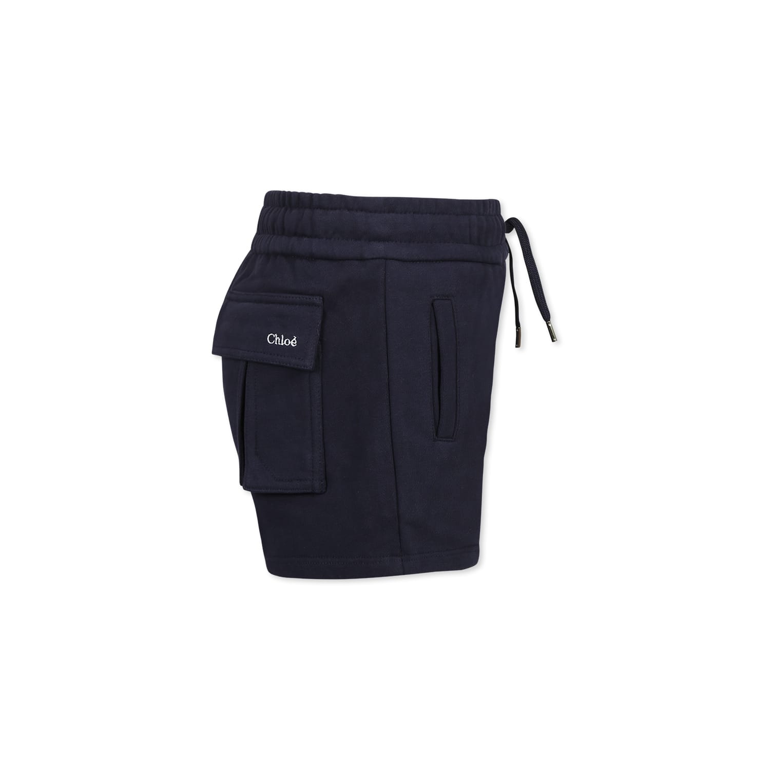 Chloé Blue Shorts For Girl With Logo In Blue