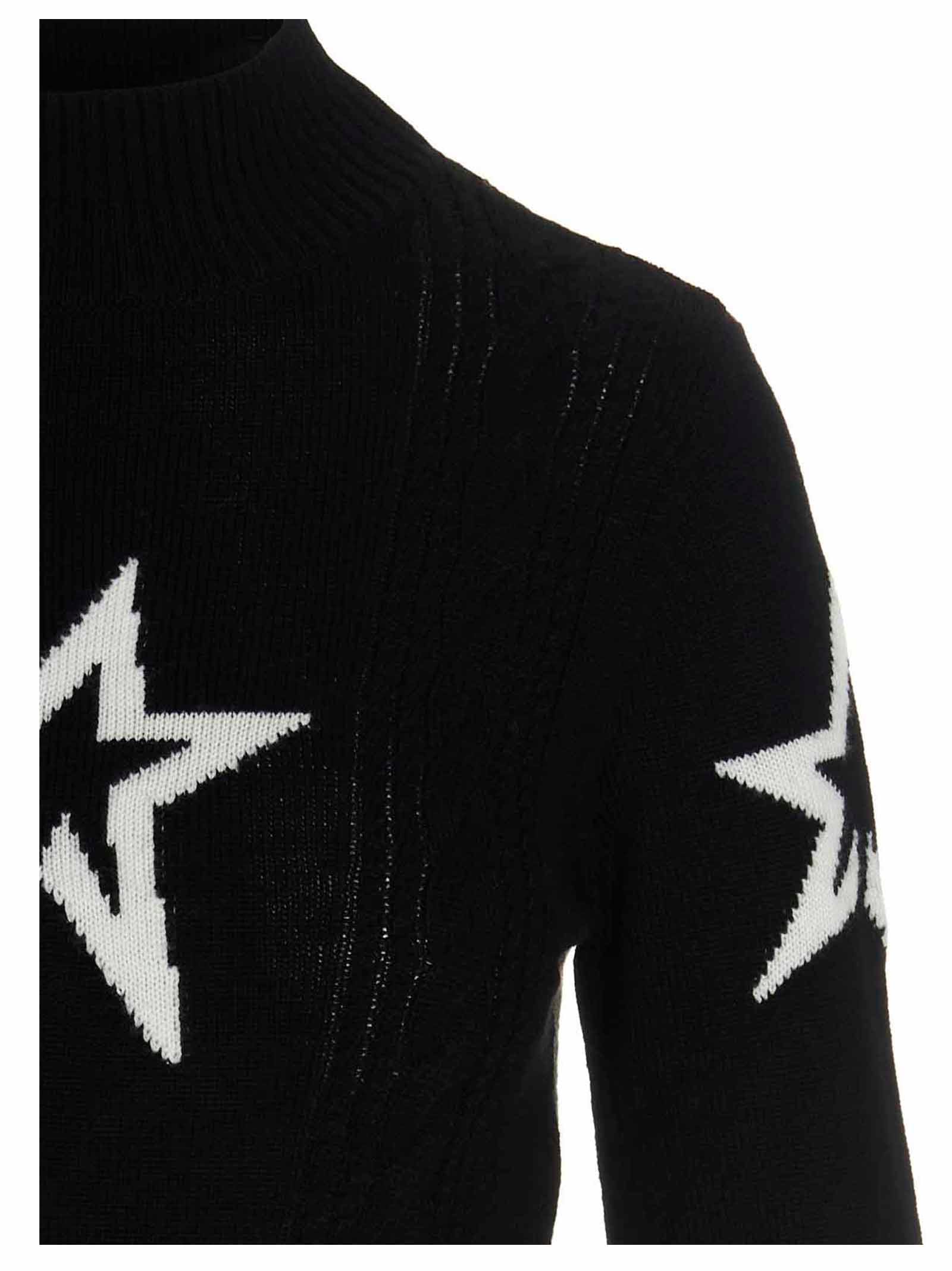 Perfect Moment Cable Underwear Turtleneck Sweater In Black