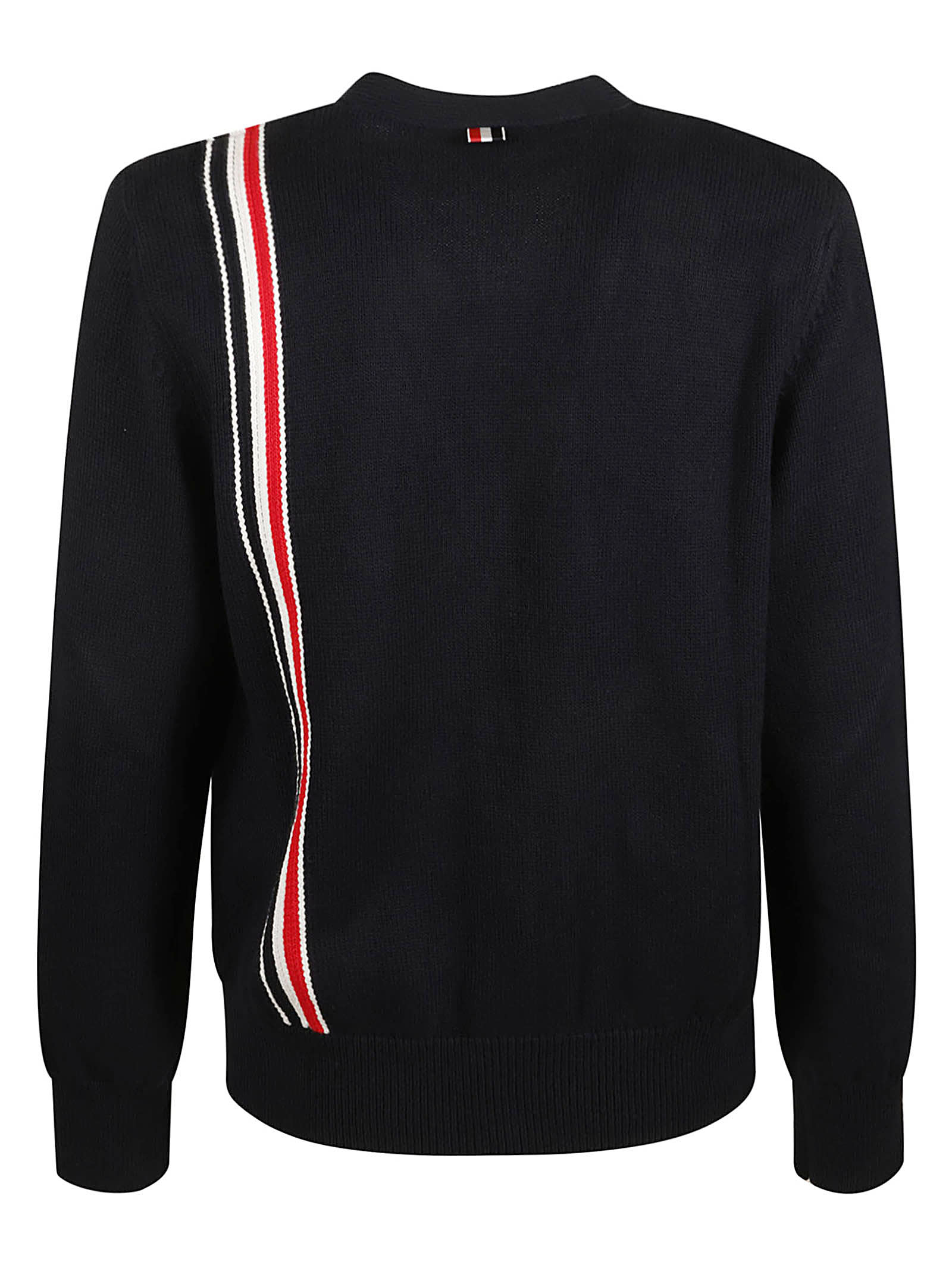 Shop Thom Browne V-neck Cardigan In Navy