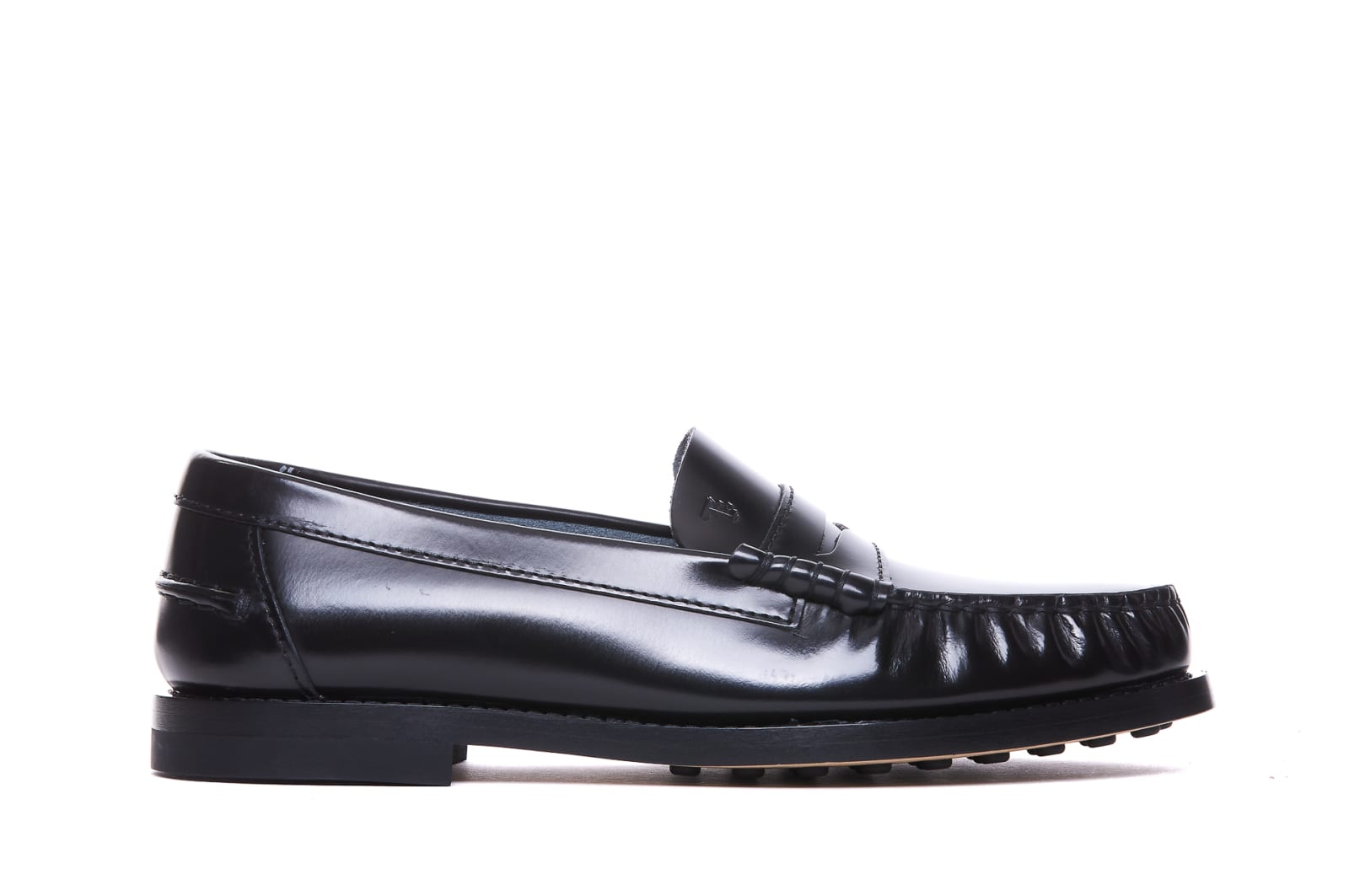 Shop Tod's Leather Loafers Tods In Black