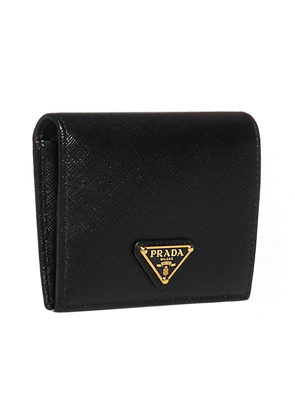 Prada Small Wallet In Saffiano In Black