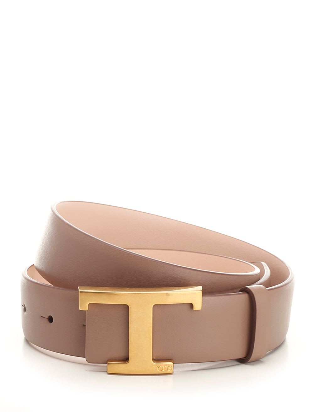 Shop Tod's T Timeless Belt In Beige