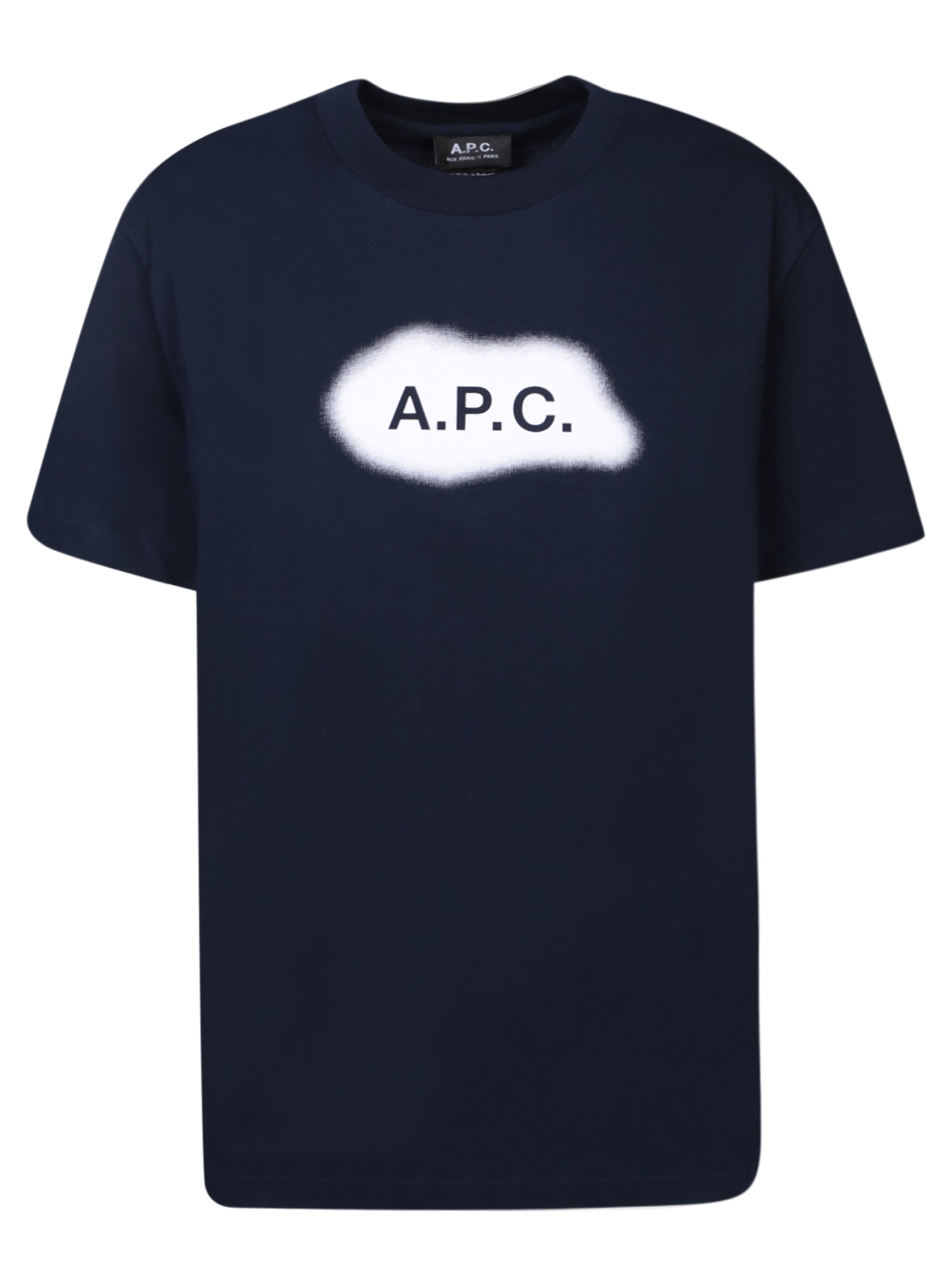 Apc Logo Print T-shirt Blue
