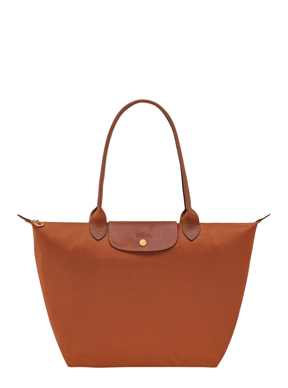 Longchamp Le Pliage Original Brown Tote Bag With Embossed Logo In Canvas Woman